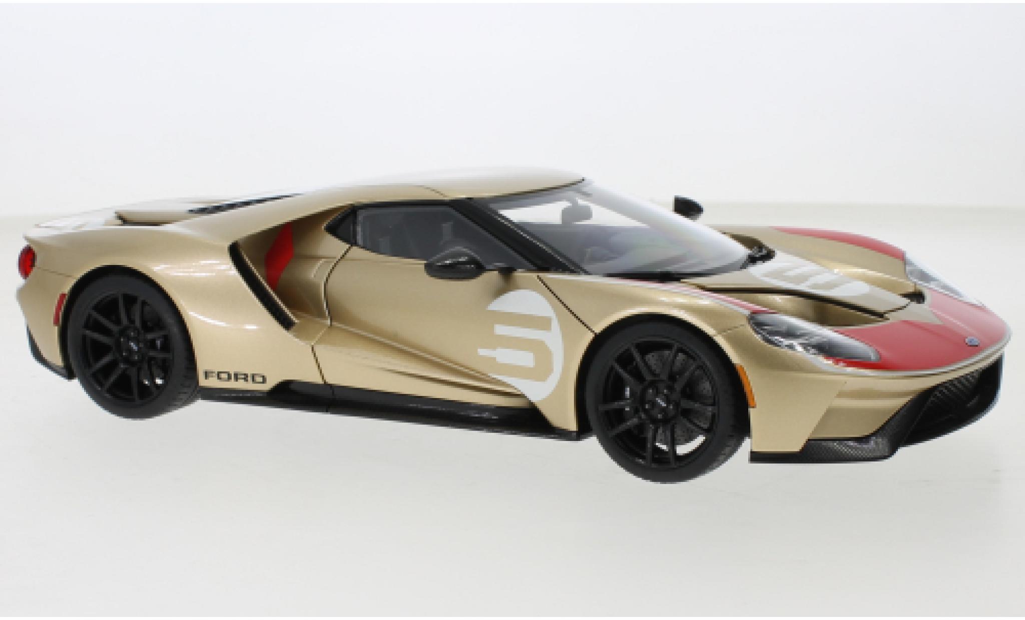 Ford GT 1/18 AUTOart Heritage Edition gold/rosso Holman Moody Racing 2022 modellino in miniatura