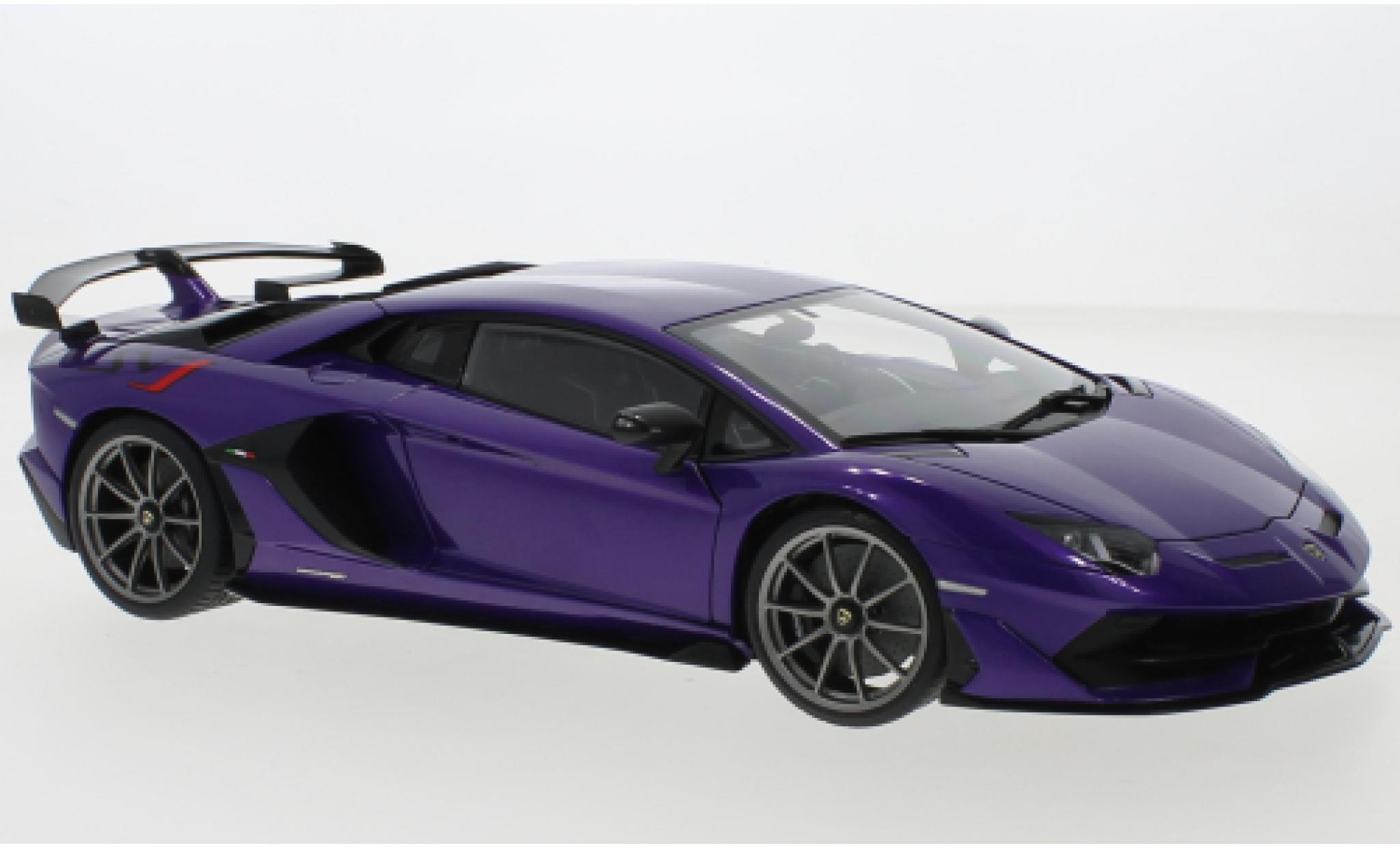 Lamborghini Aventador 1/18 AUTOart SVJ metallise porpora 2019 modellino in miniatura