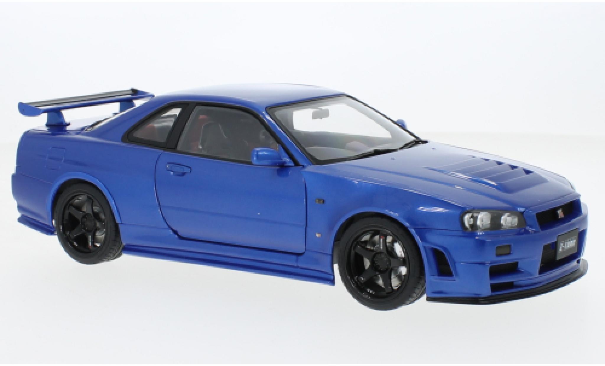 Nissan Skyline 1/18 AUTOart GT-R (R34) Nismo Z-Tune blu RHD 2005 modellino in miniatura