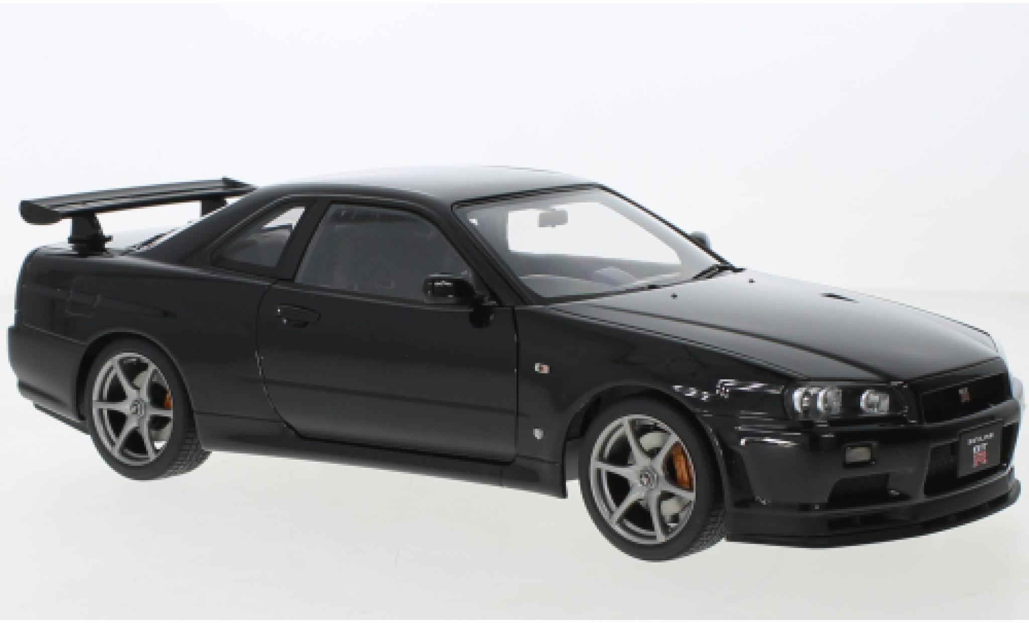 Nissan Skyline 1/18 AUTOart GT-R (R34) V-Spec II metallise nero modellino in miniatura