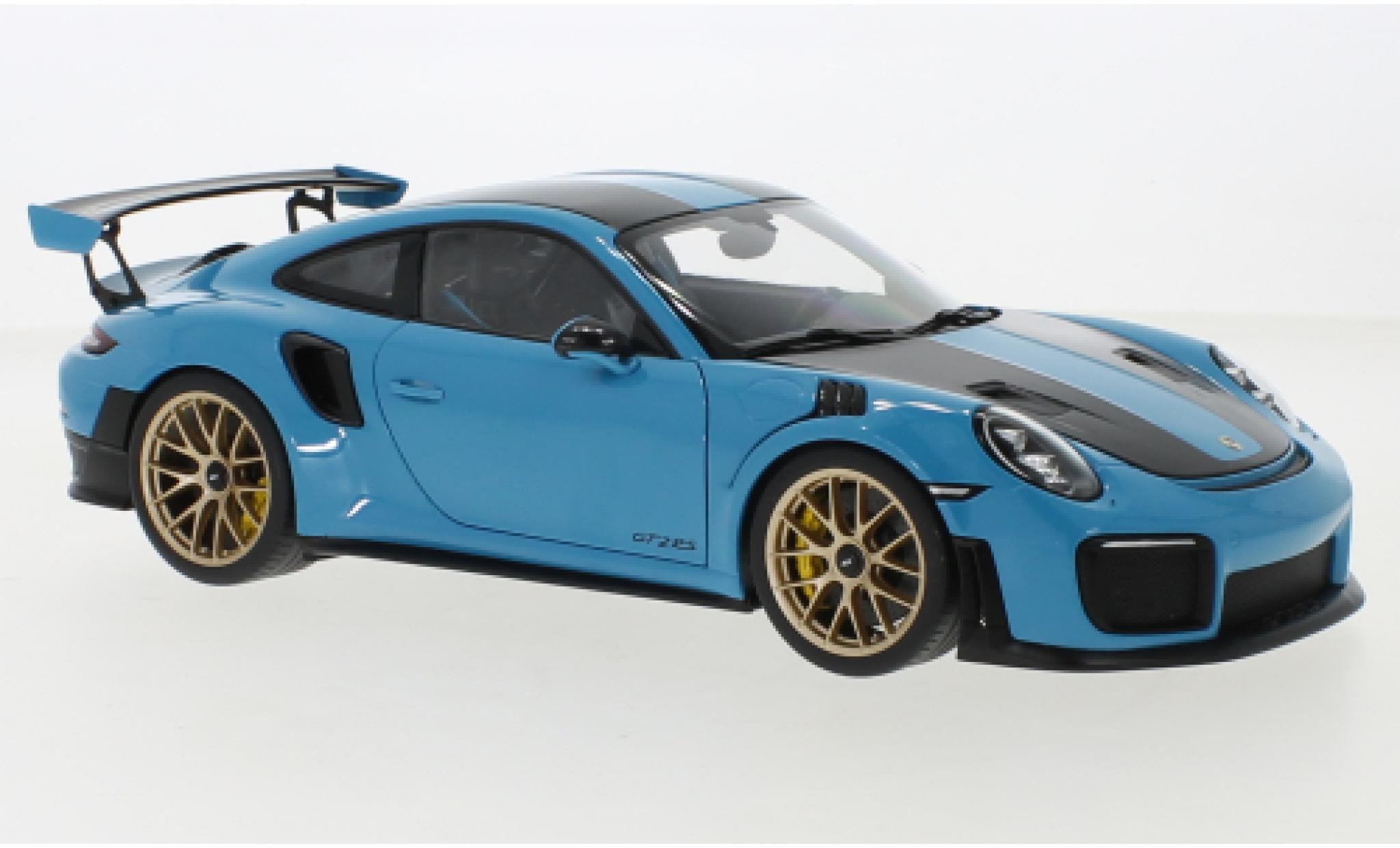 Porsche 991 GT2 RS 1/18 AUTOart 911 (.2) blu 2017 modellino in miniatura