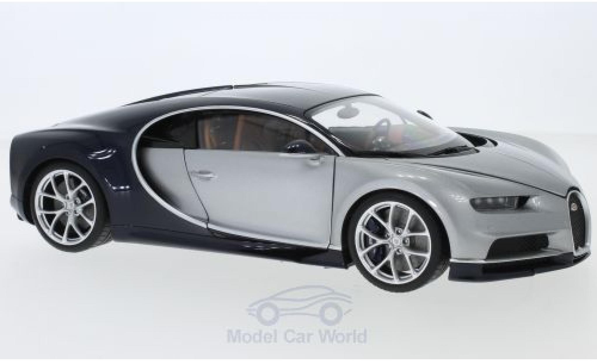 Bugatti Chiron 1/18 AUTOart grigio/blu 2017 modellino in miniatura
