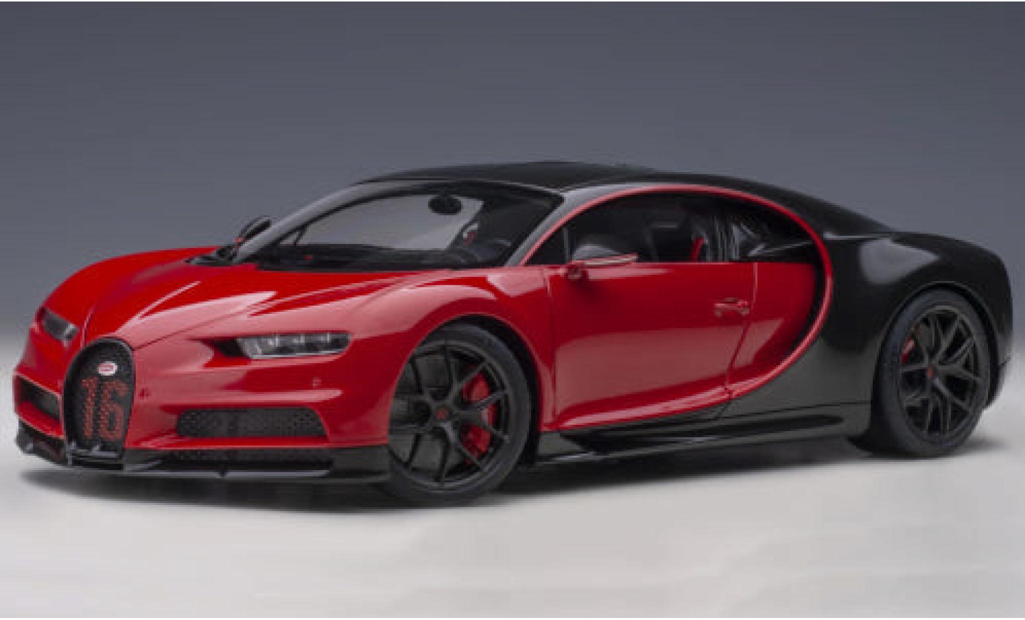Bugatti Chiron 1/18 AUTOart Sport rosso/carbon 2019 No.16 modellino in miniatura