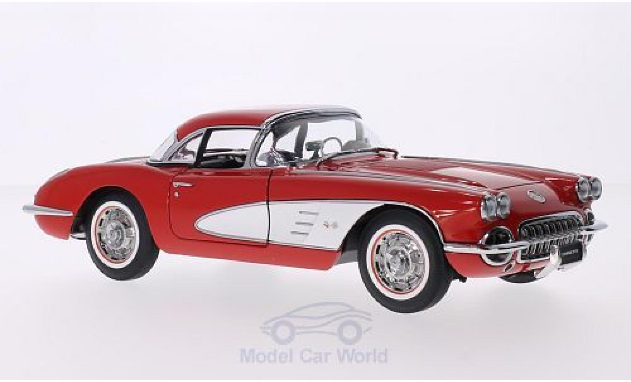Chevrolet Corvette C1 1/18 AUTOart (C1) rosso/bianco 1958 Hardtop liegt bei modellino in miniatura