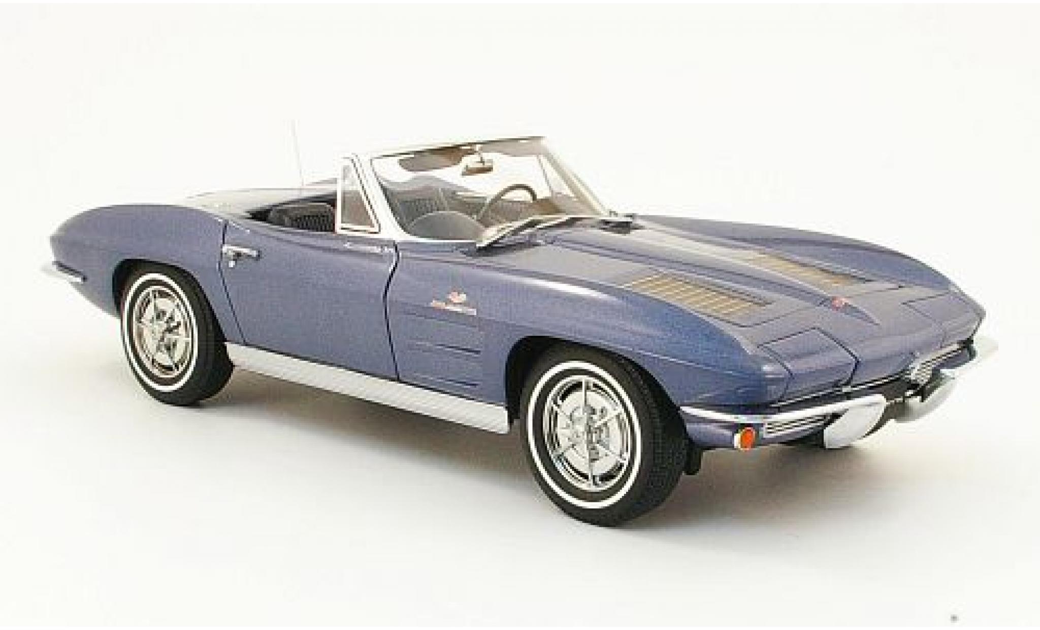 Chevrolet Corvette 1/18 AUTOart Convertibile metallico blu 1963 modellino in miniatura