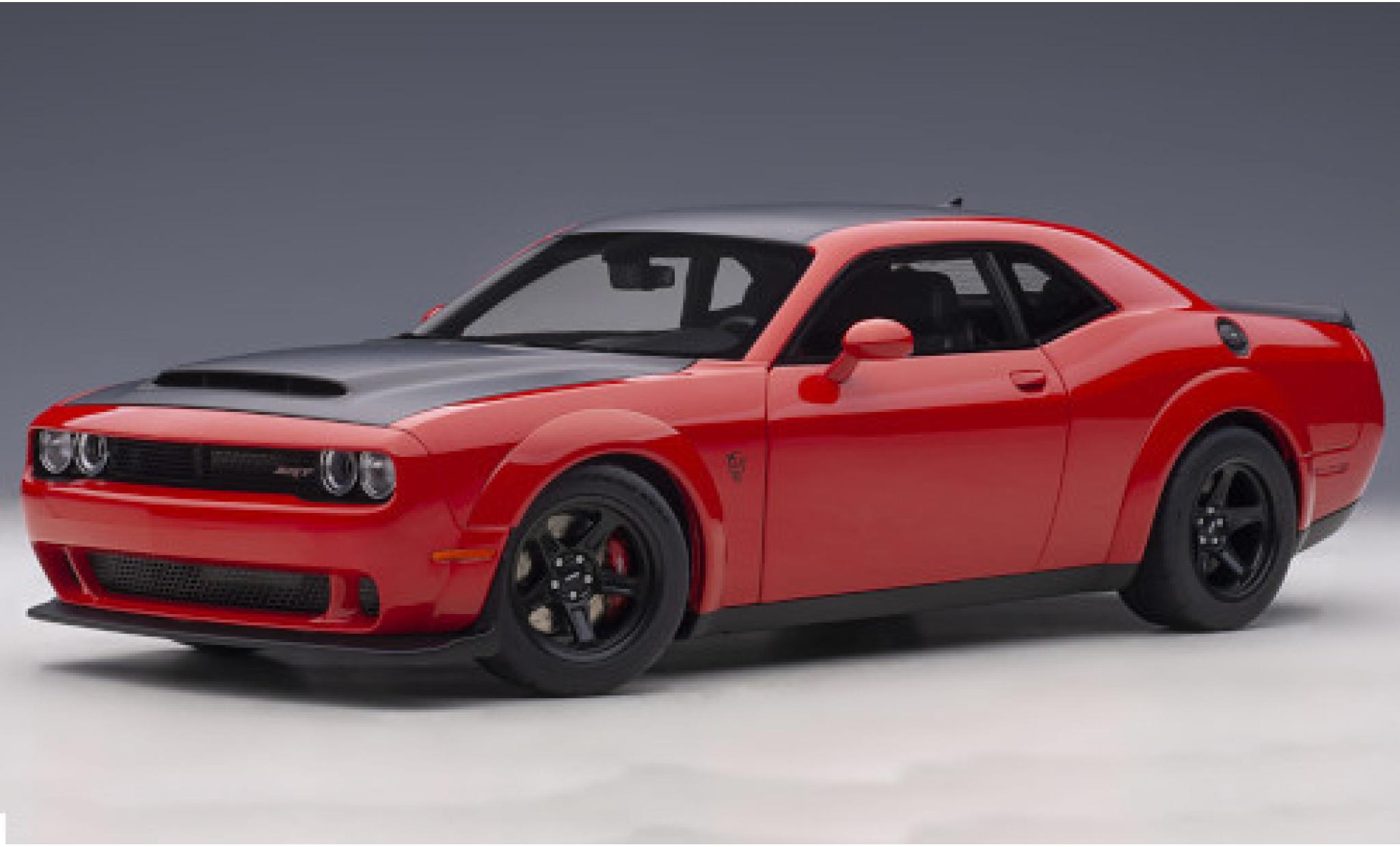 Dodge Challenger 1/18 AUTOart SRT Demon rosso/matt-nero 2018 modellino in miniatura