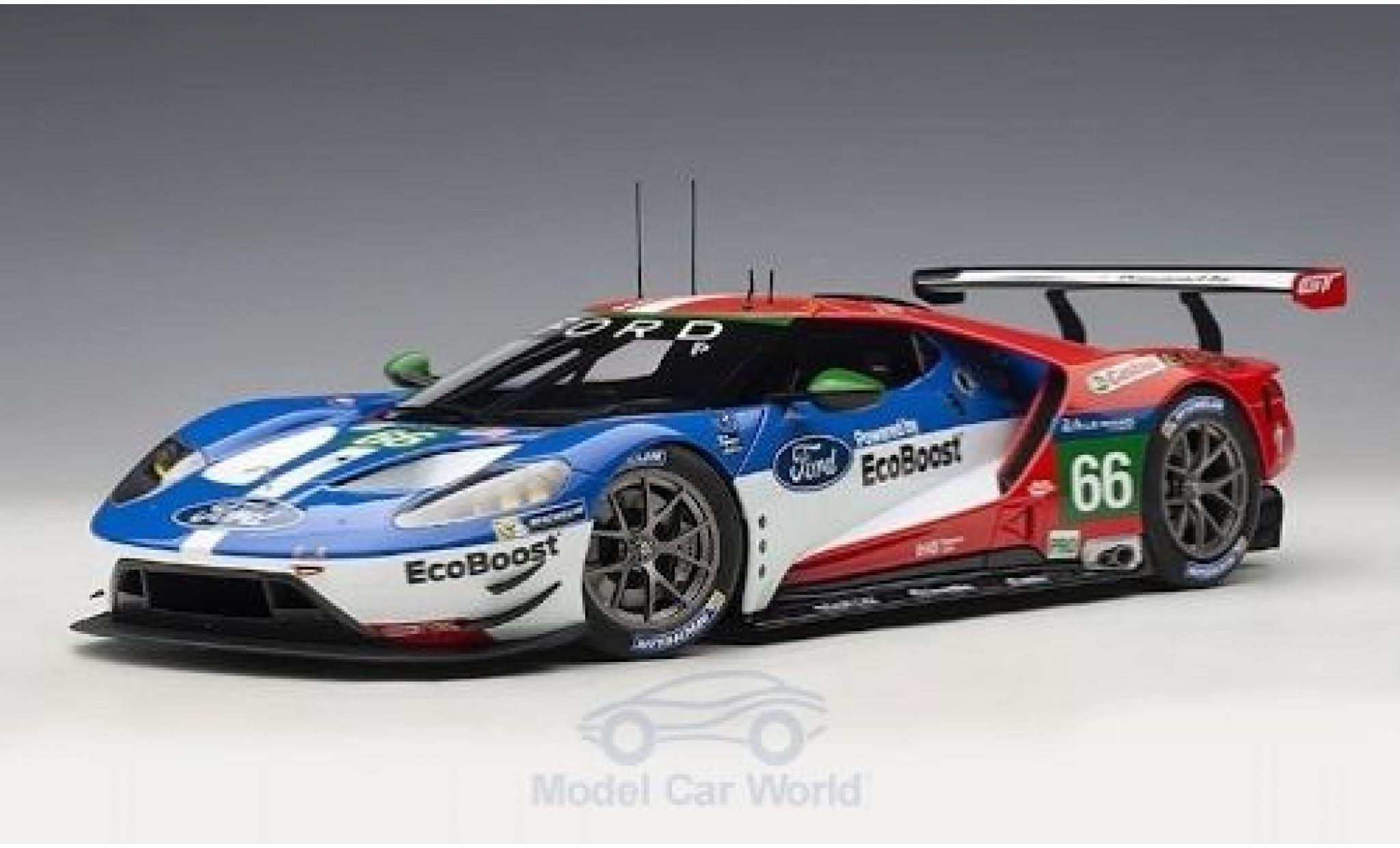 Ford GT 1/18 AUTOart No.66 Chip Ganassi Racing UK 24h Le Mans 2016 B.Johnson/S.Mücke/O.Pla modellino in miniatura