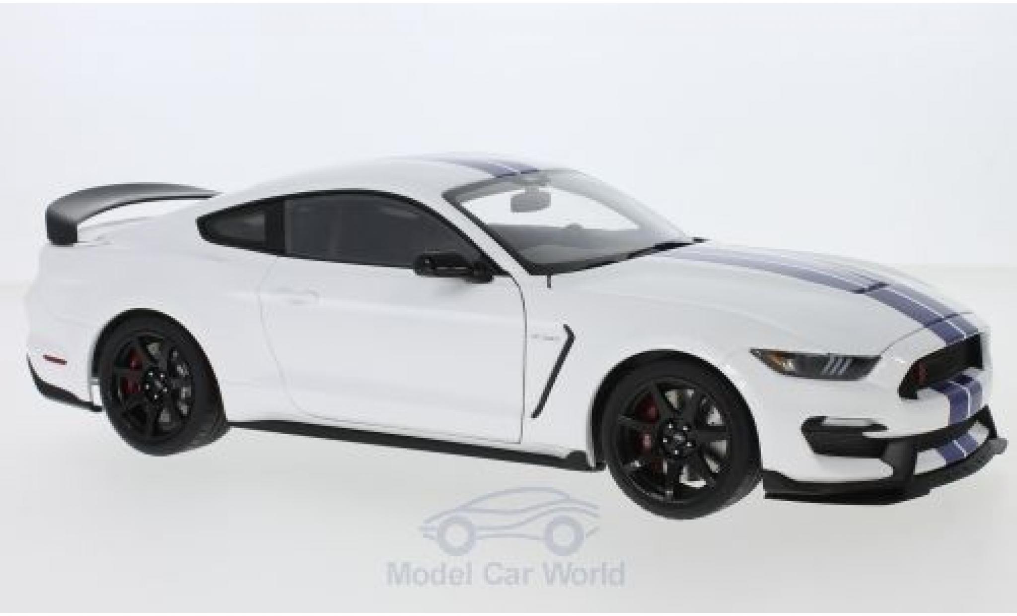 Ford Mustang 1/18 AUTOart Shelby GT-350R bianco/blu 2017 modellino in miniatura