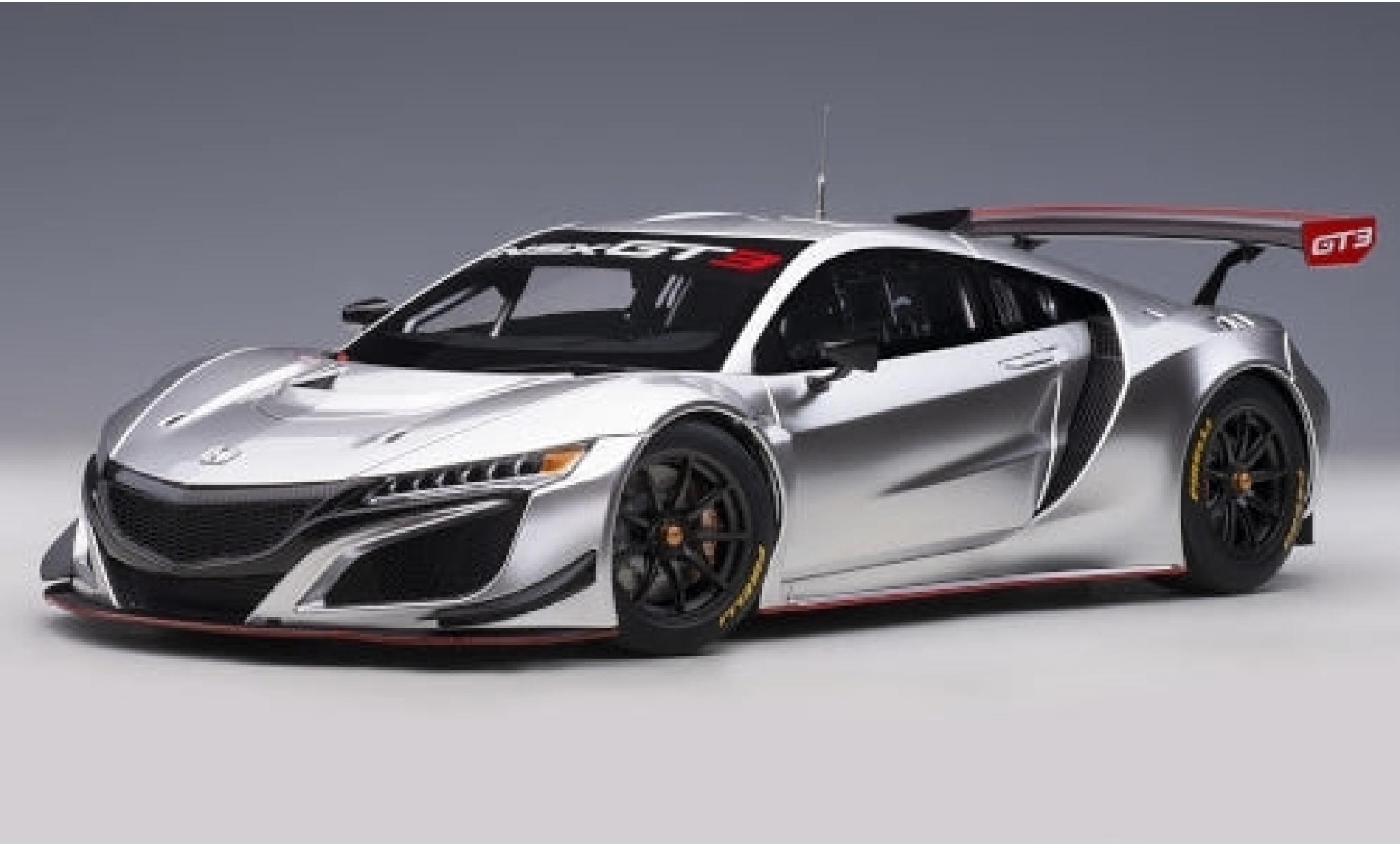 Honda NSX 1/18 AUTOart GT3 grigio 2018 Plain Body Version modellino in miniatura