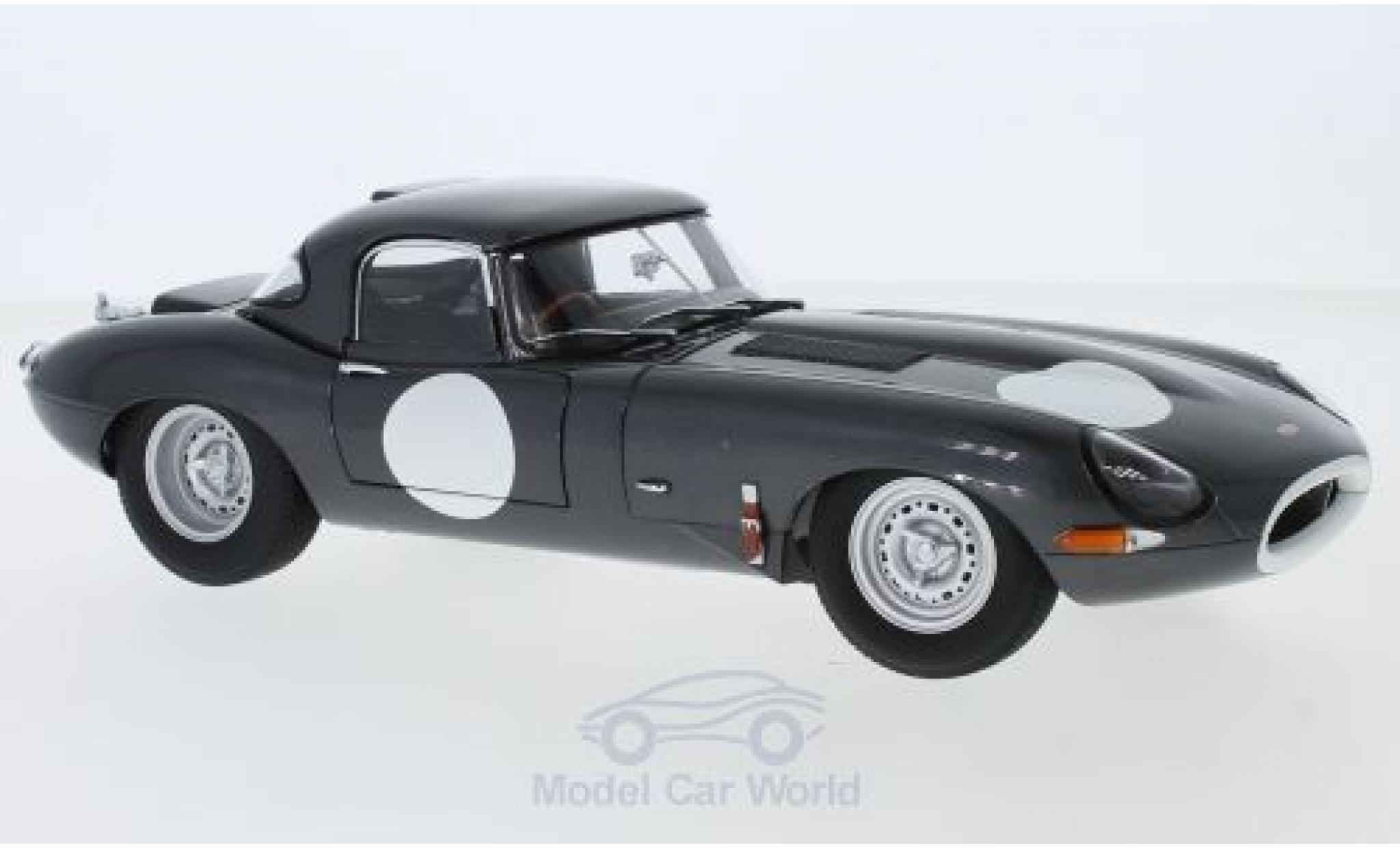 Jaguar E-Type 1/18 AUTOart Lightweight grigio RHD mit abnehmbarem Dach modellino in miniatura