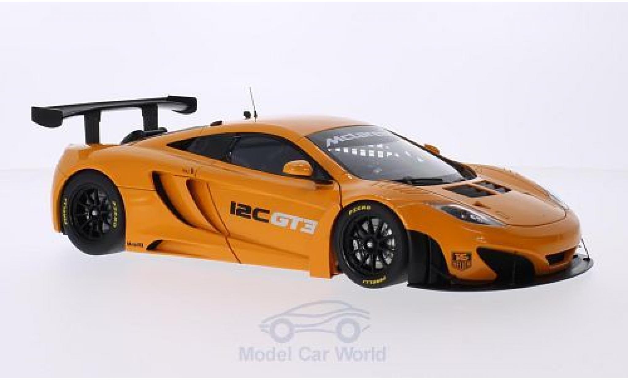 McLaren MP4-12C 1/18 AUTOart GT3 metallico orange RHD 2011 Presentation Car modellino in miniatura