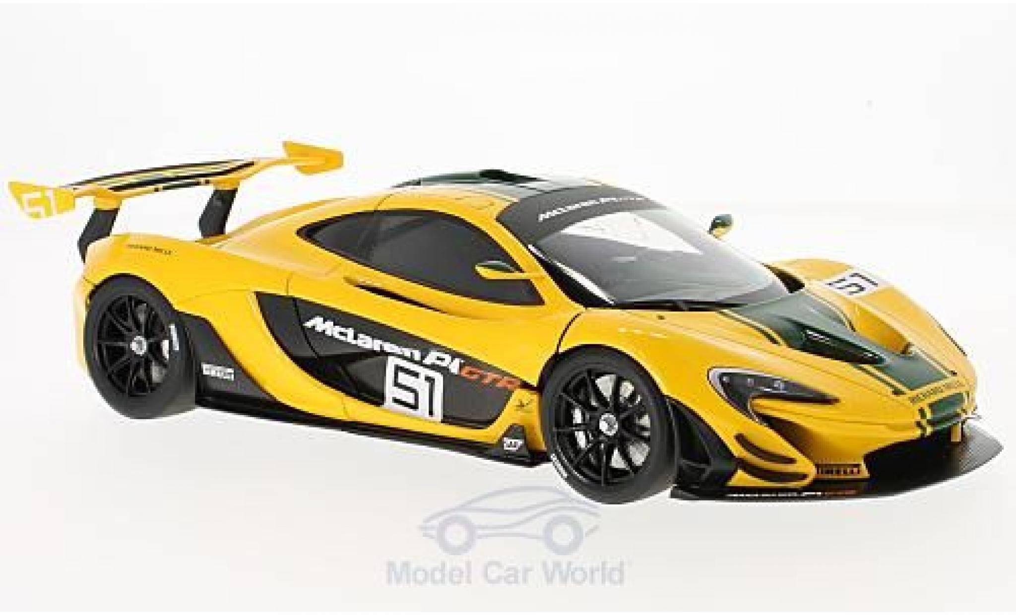 McLaren P1 1/18 AUTOart GTR giallo/verde 2015 Motorshow Genf modellino in miniatura