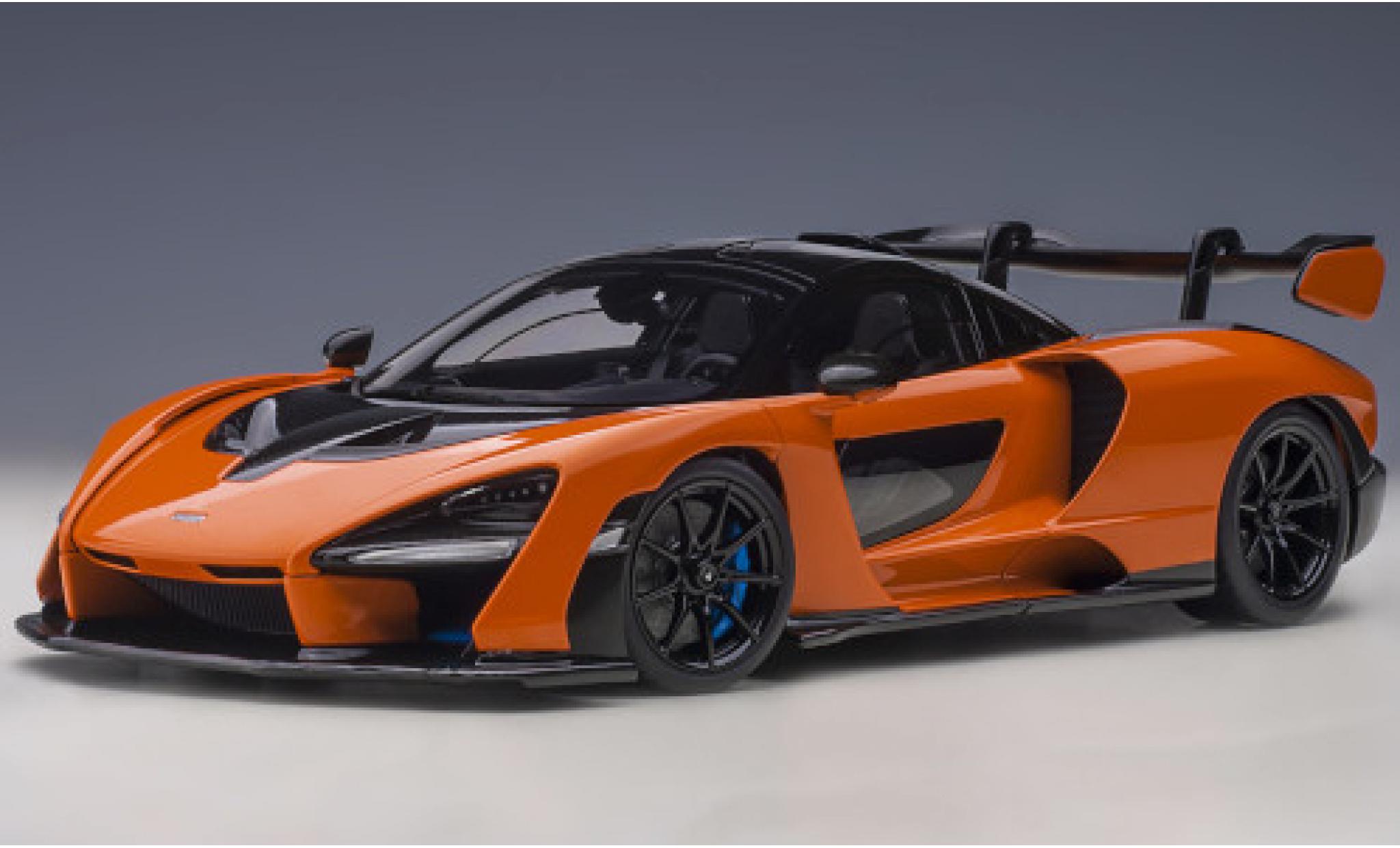 McLaren Senna 1/18 AUTOart metallico orange/carbon 2018 modellino in miniatura