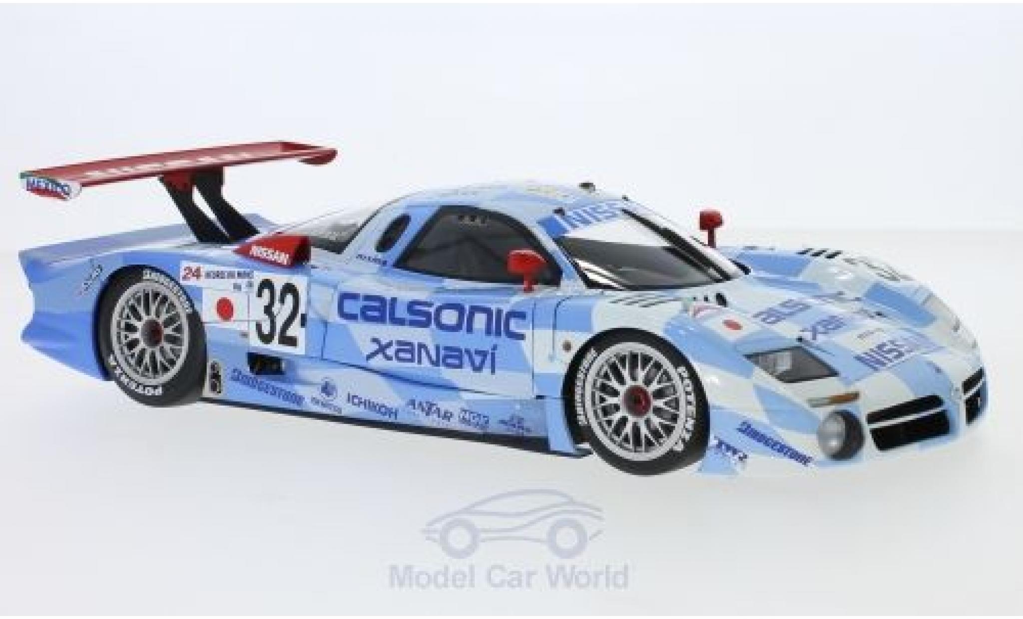 Nissan R390 1/18 AUTOart GT1 No.32 Calsonic Xanavi 24h Le Mans 1998 K.Hoshino/A.Suzuki/M.Kageyama modellino in miniatura
