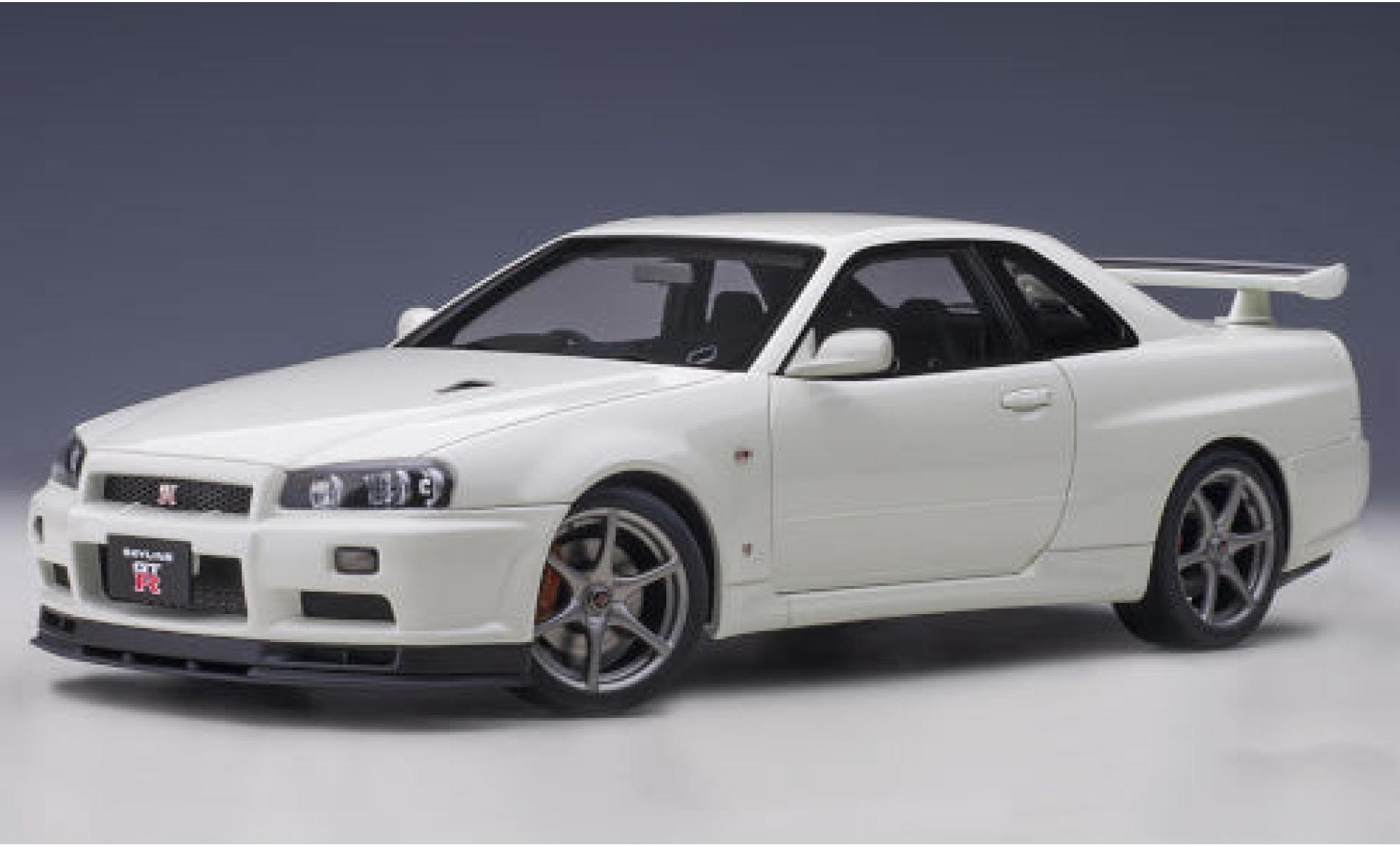 Nissan Skyline 1/18 AUTOart GT-R (R34) V-Spec II metallico bianco RHD modellino in miniatura