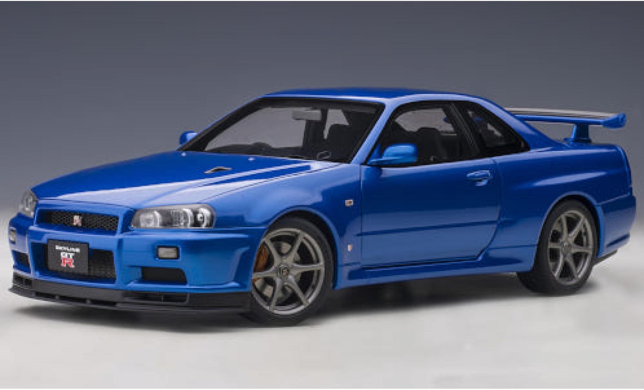 Nissan Skyline 1/18 AUTOart GT-R V-Spec II (R34) metallico blu RHD modellino in miniatura