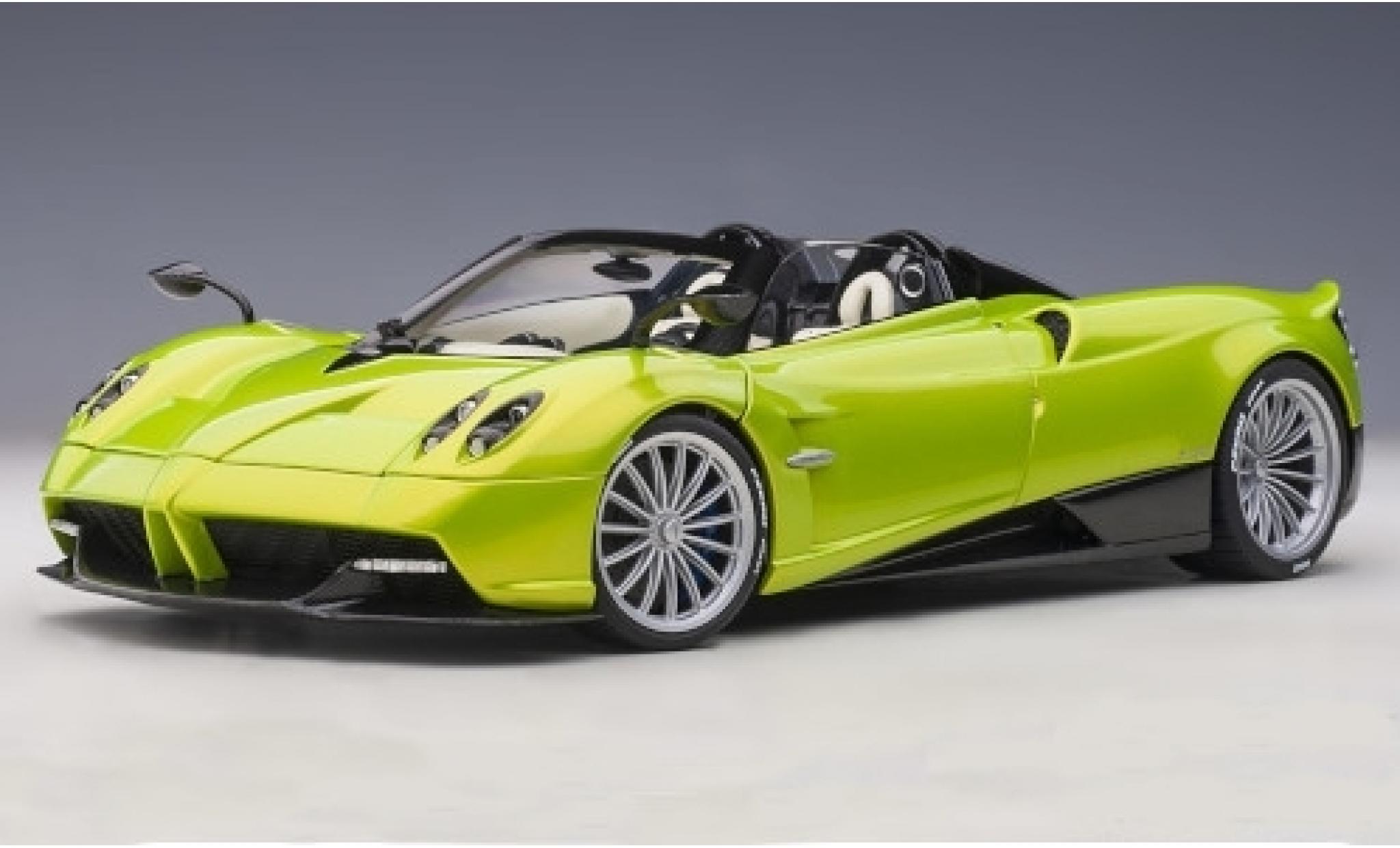 Pagani Huayra 1/18 AUTOart Roadster metallico verde 2017 y compris les Hardtop modellino in miniatura