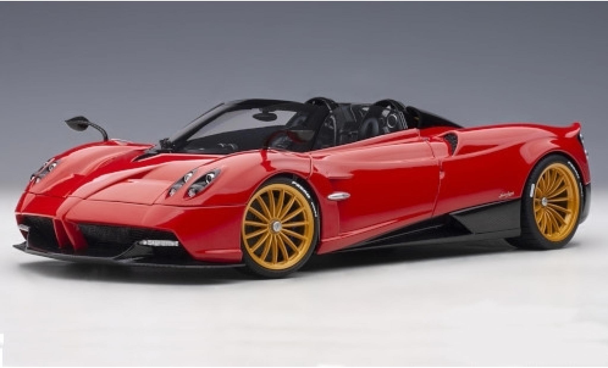 Pagani Huayra 1/18 AUTOart Roadster rosso/carbon 2017 y compris les Hardtop modellino in miniatura