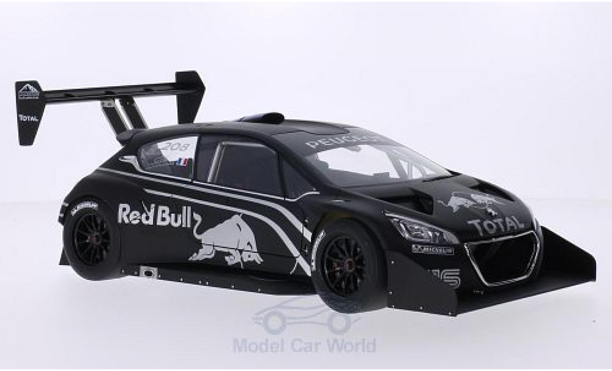 Peugeot 208 T16 1/18 AUTOart T16 matt-nero/Dekor International Hill Climb Pikes Peak Präsentationsfahrzeug modellino in miniatura