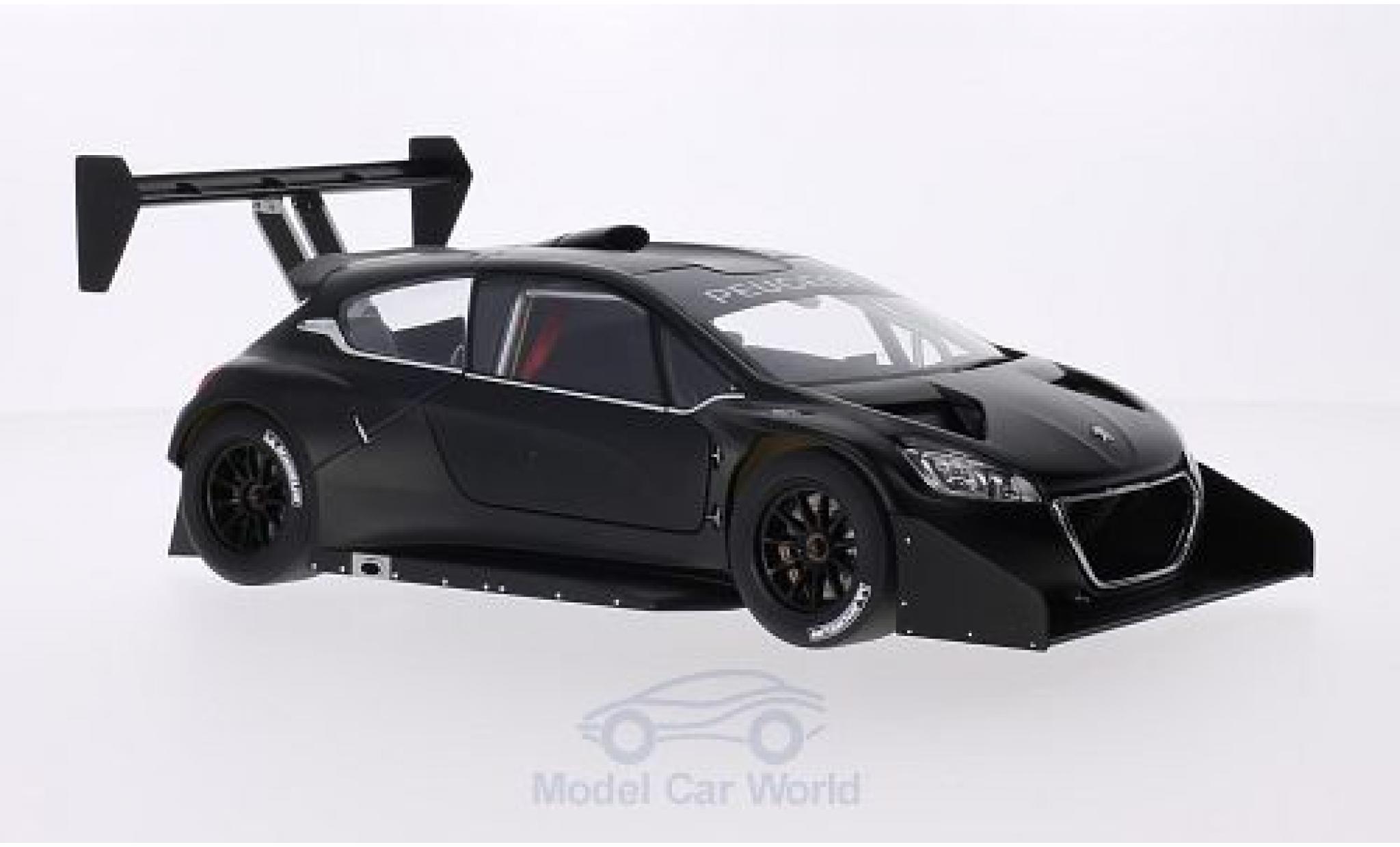 Peugeot 208 T16 1/18 AUTOart T16 matt-nero Pikes Peak 2013 Plain Body Version modellino in miniatura