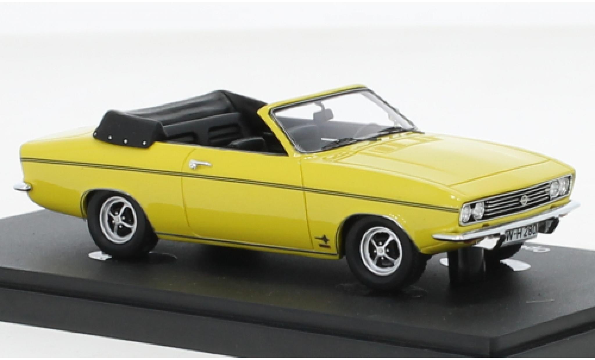 Opel Manta 1/43 AutoCult Autocult/Avenue 43 A cabriolet Karmann giallo 1971 modellino in miniatura