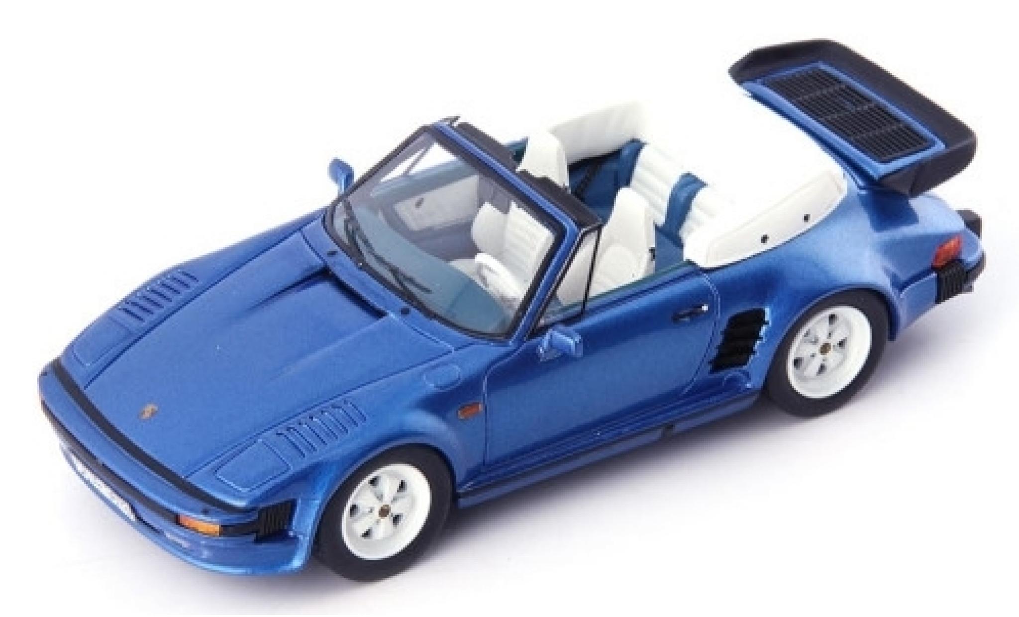 Porsche 930 1/43 AutoCult 911 SE Flatnose Cabriolet metallico blu 1988 modellino in miniatura
