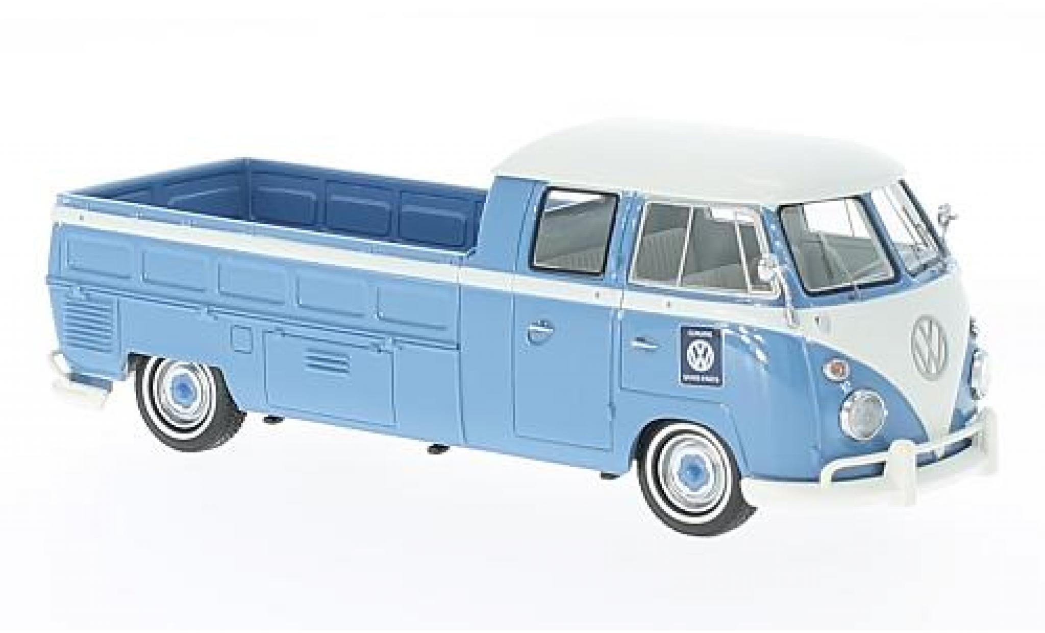 Volkswagen T1 1/43 AutoCult Doppelkabine Langpritsche blu/bianco 1963 modellino in miniatura
