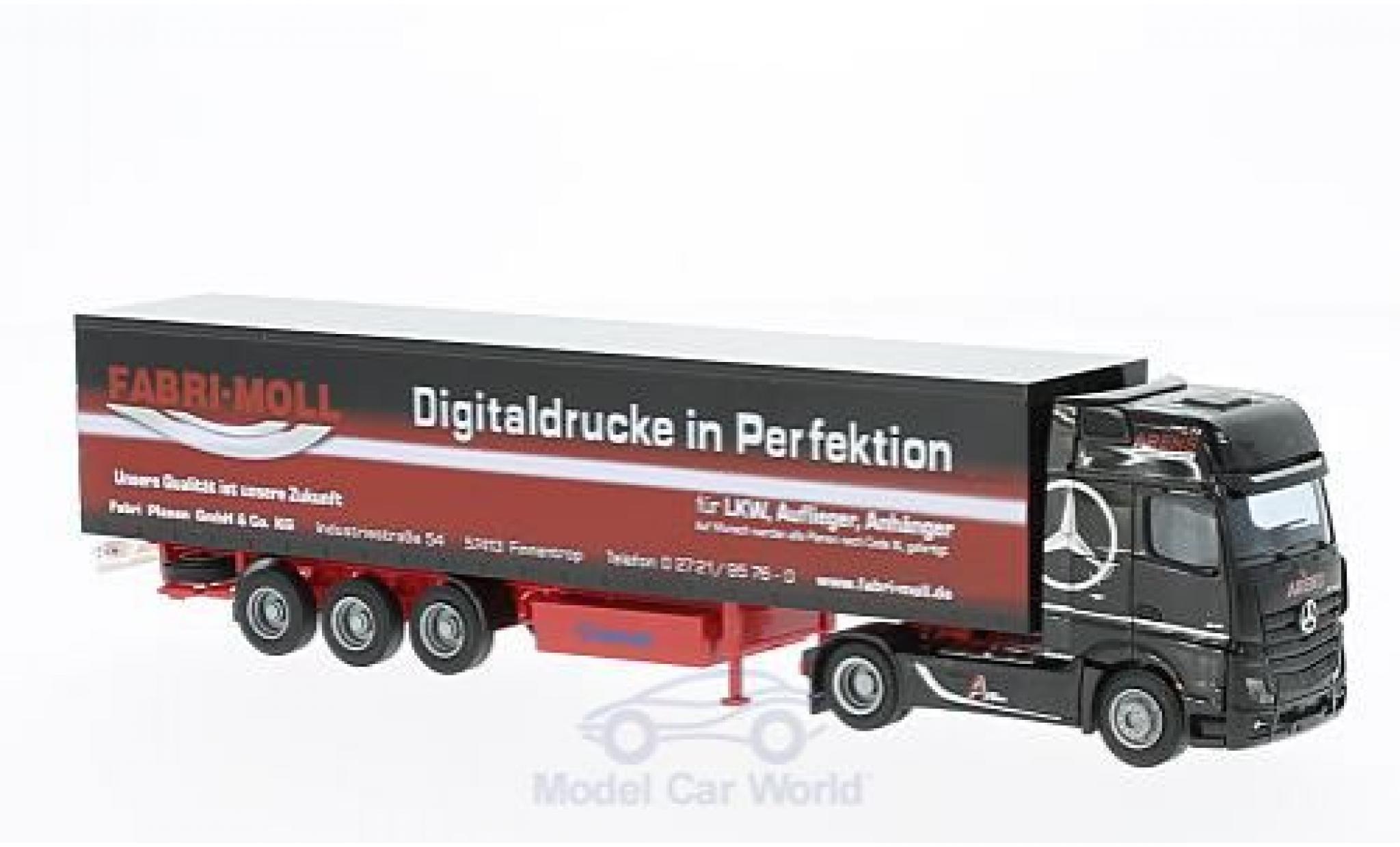 Mercedes Actros 1/87 AWM 2 Giga / Aerop. Arens Gardinenplanen-SZ modellino in miniatura