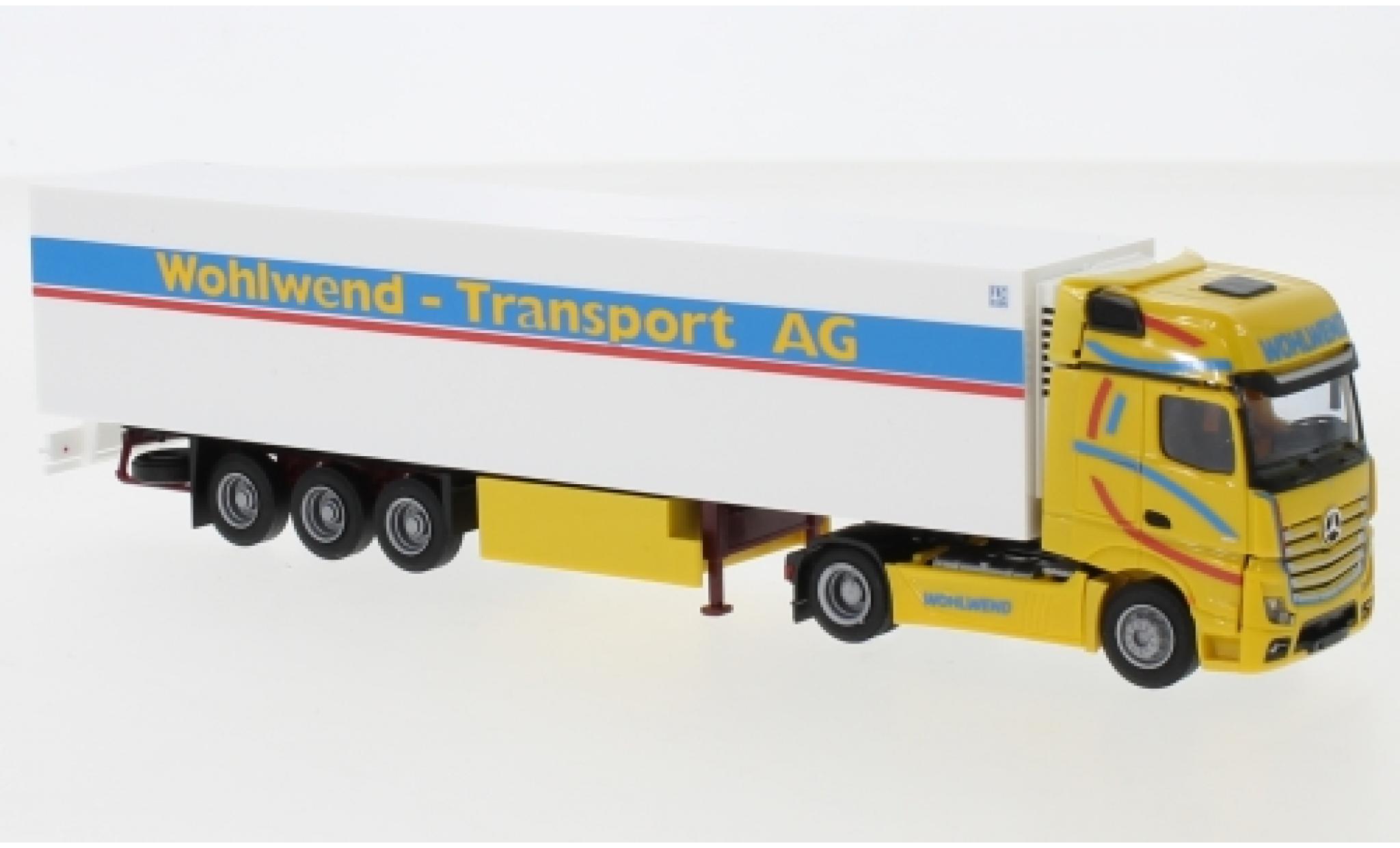 Mercedes Actros 1/87 AWM 5 GigaSpace/Aerop. Wohlwend Remorque de boîte de réfrigération modellino in miniatura