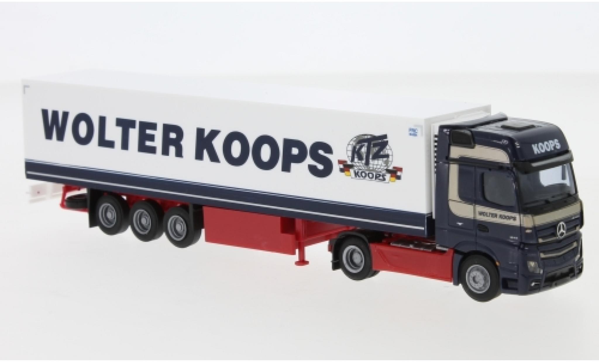 Mercedes Actros 1/87 AWM 5 GigaSpace/Aerop. Wolter Koops (NL) Remorque de boîte de réfrigération modellino in miniatura