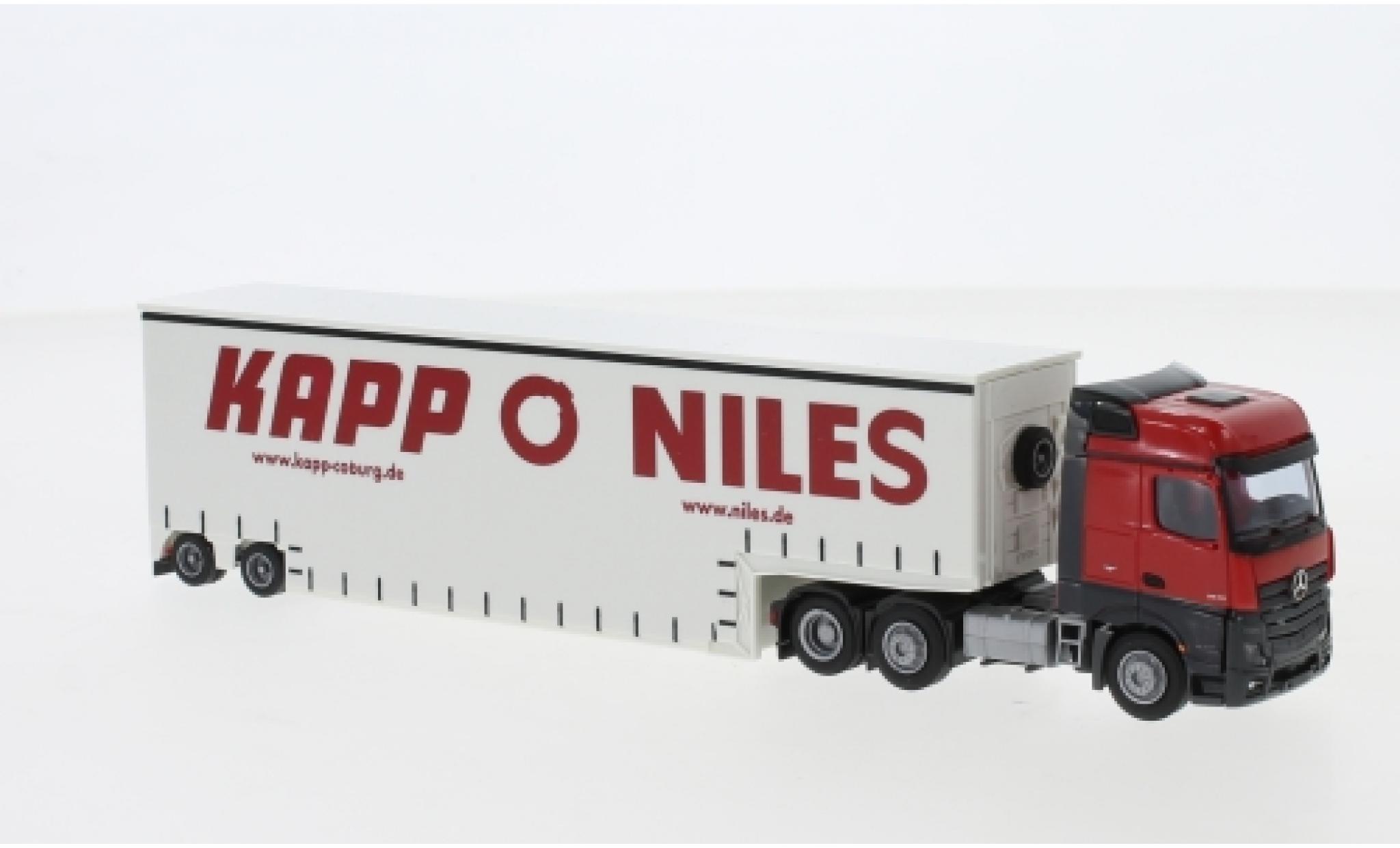 Mercedes Actros 1/87 AWM 2 Big. / Aerop. Pieper Tiefbett-SZ modellino in miniatura