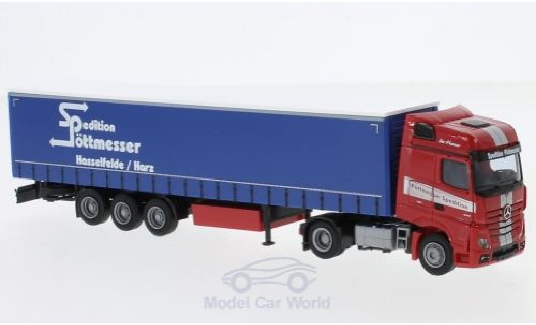 Mercedes Actros 1/87 AWM 2 Big. Aerop. Pöttmesser G-KSZ modellino in miniatura