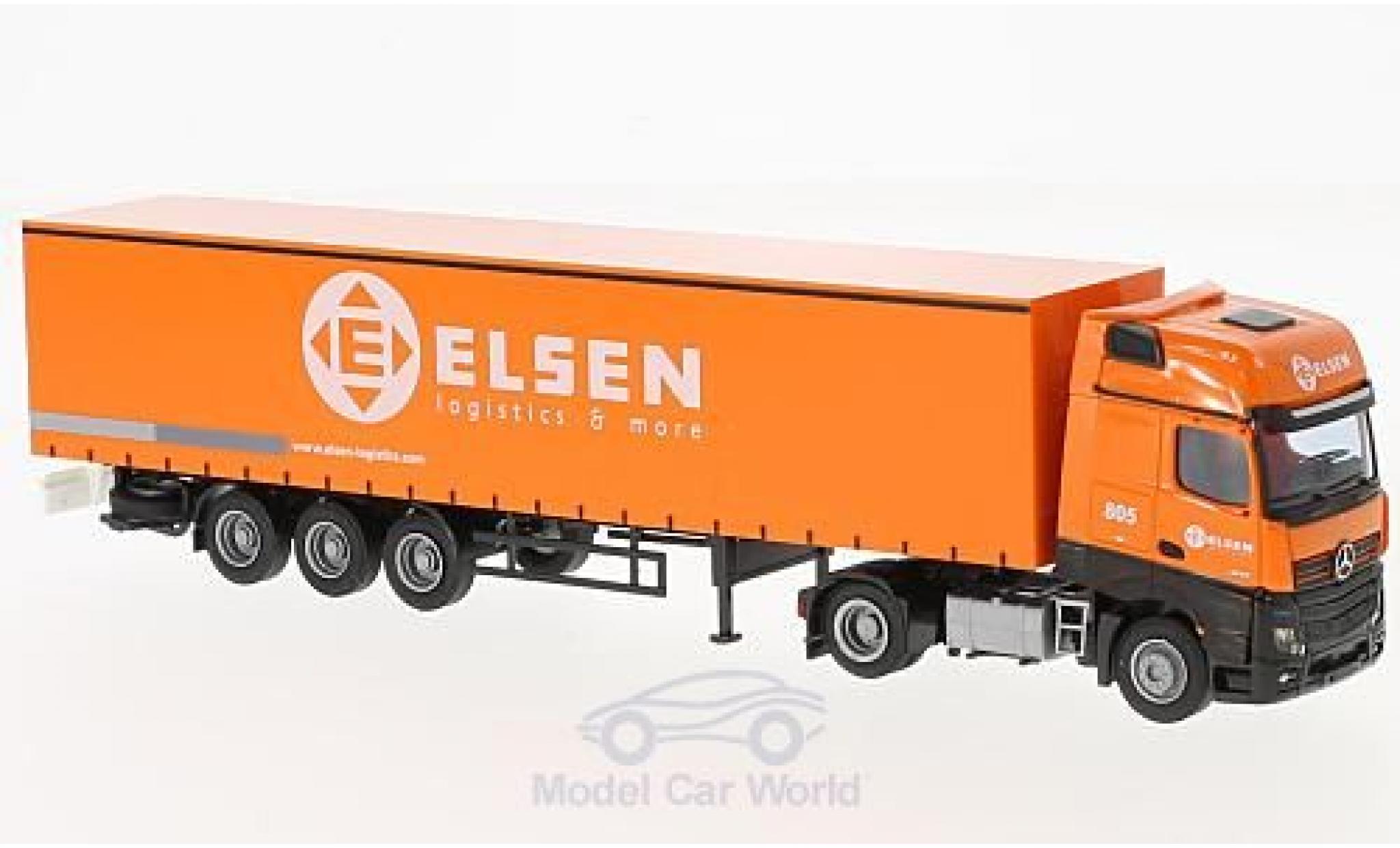 Mercedes Actros 1/87 AWM 2 Giga. / Aerop. Elsen G-KSZ modellino in miniatura