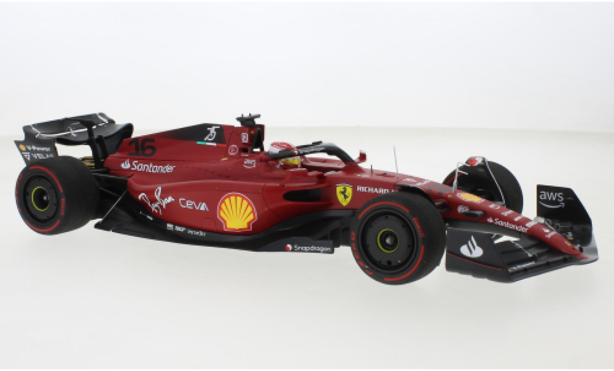 Ferrari F1 1/18 BBR Models -75 No.16 Formel 1 GP Bahrain 2022 modellino in miniatura