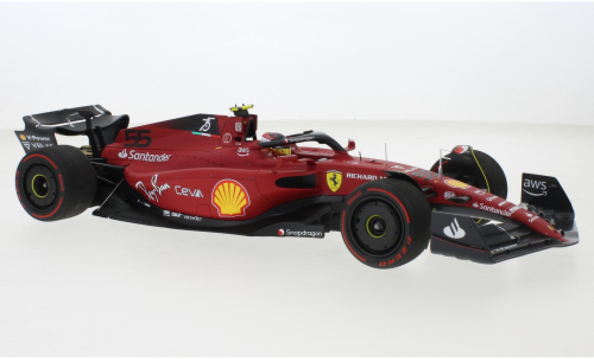 Ferrari F1 1/18 BBR Models -75 No.55 Formel 1 GP Bahrain 2022 modellino in miniatura