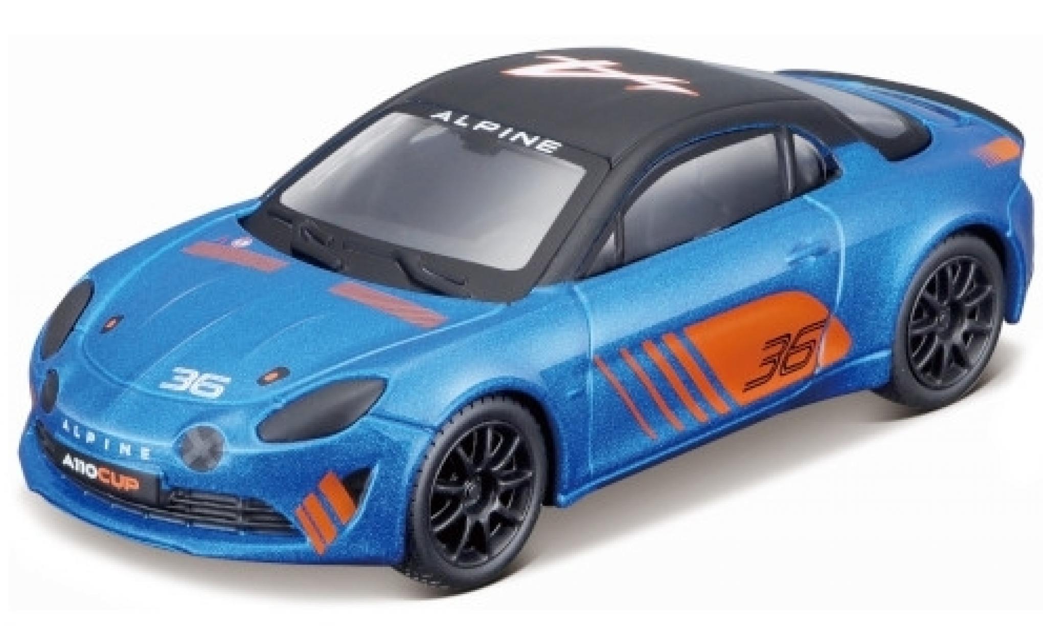 Alpine A110 1/43 Burago Cup metallico blu/matt-nero No.36 2019 modellino in miniatura