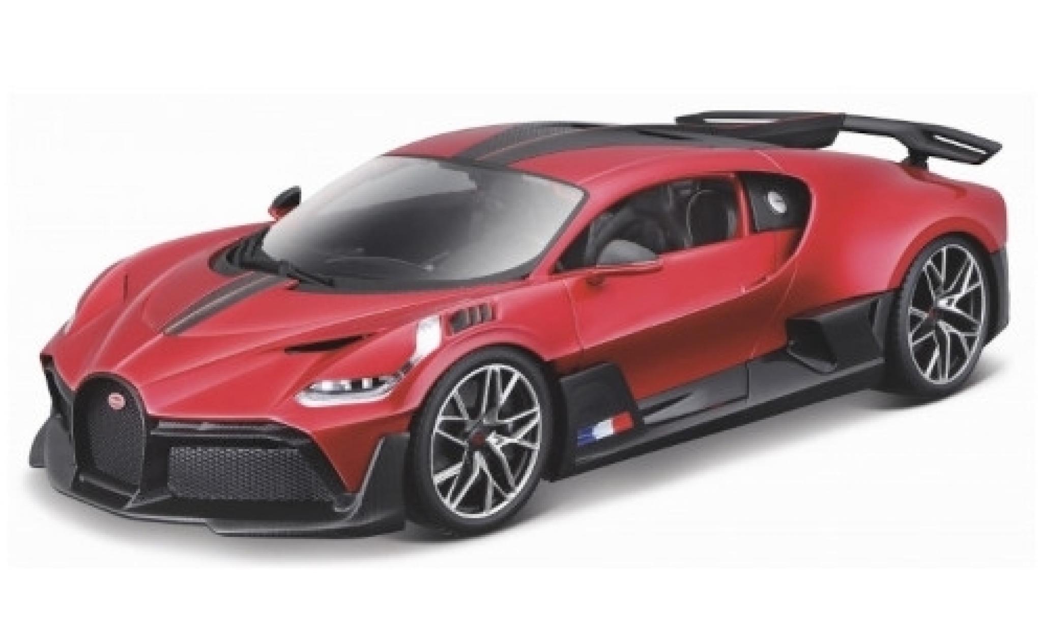 Bugatti Divo 1/18 Burago rosso/carbon 2019 modellino in miniatura