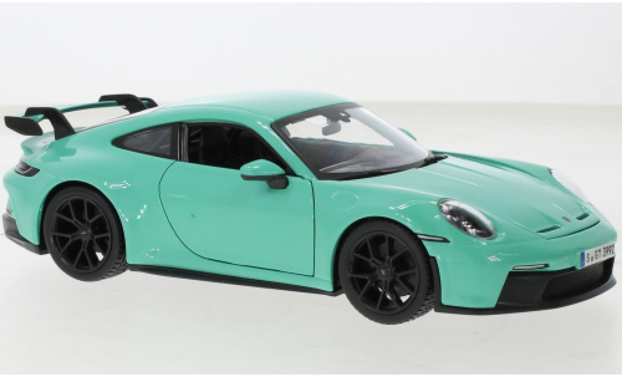 Porsche 992 GT3 1/24 Burago 911  turchese 2021 modellino in miniatura