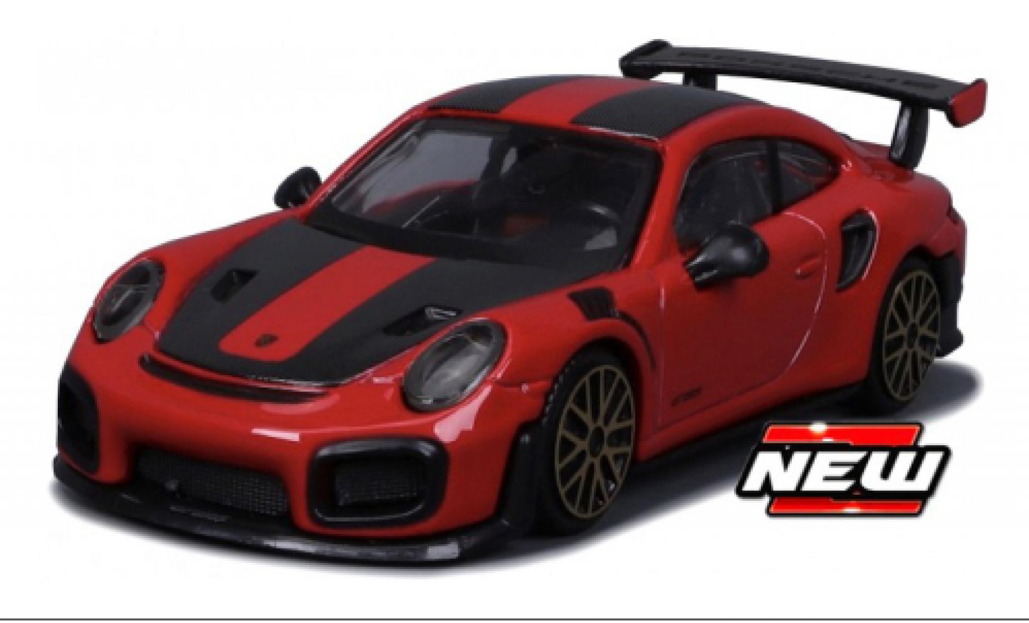 Porsche 911 1/43 Burago GT2 RS rosso/nero modellino in miniatura