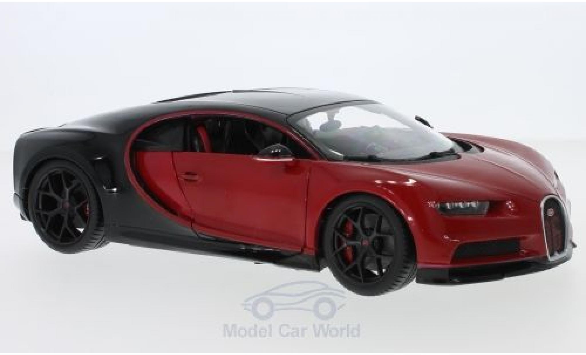 Bugatti Chiron 1/18 Burago rosso/nero Sport modellino in miniatura