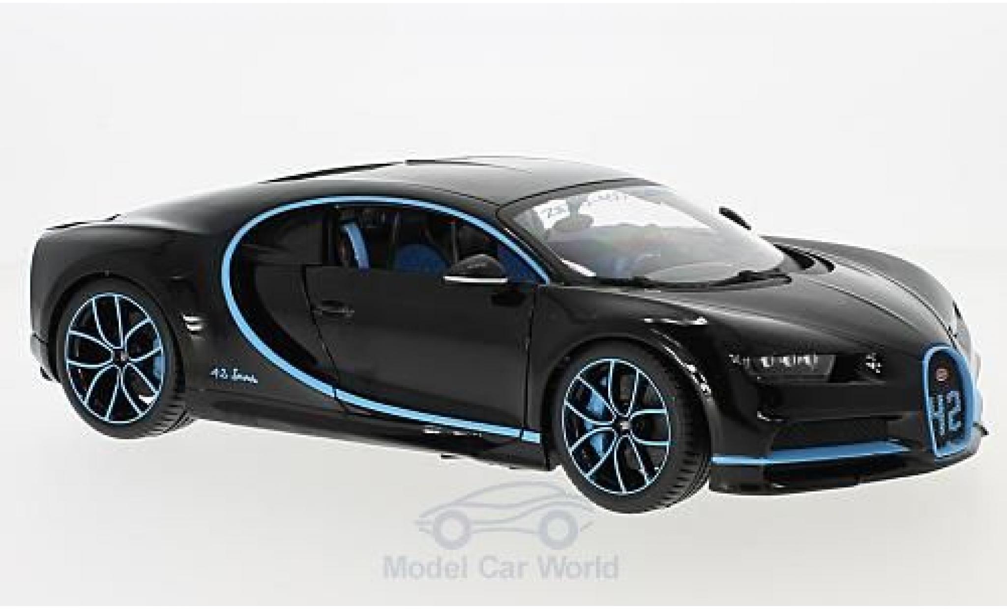 Bugatti Chiron 1/18 Burago nero Zero-400-Zero modellino in miniatura