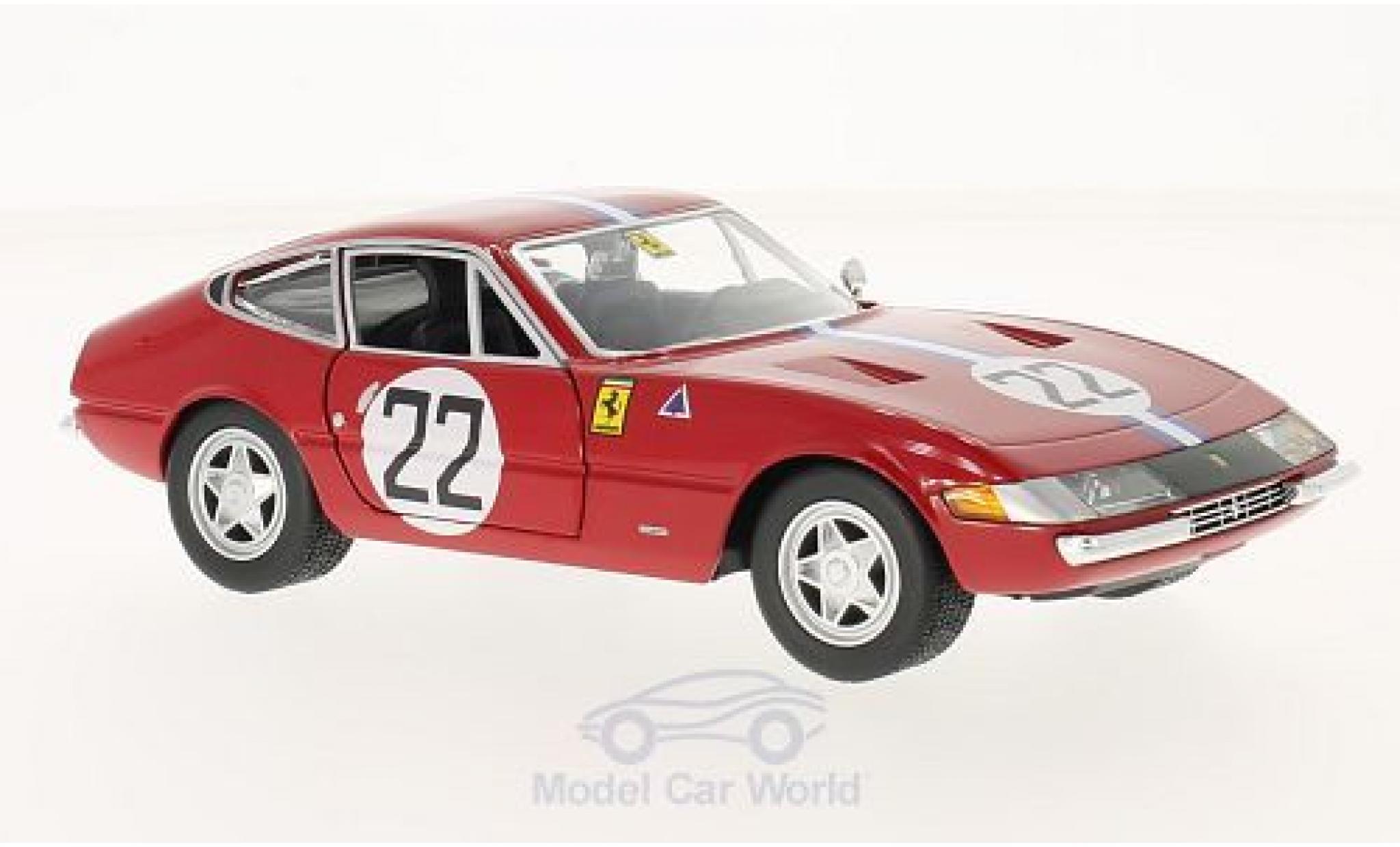 Ferrari 365 1/24 Burago GTB4 Competizione rosso No.22 modellino in miniatura
