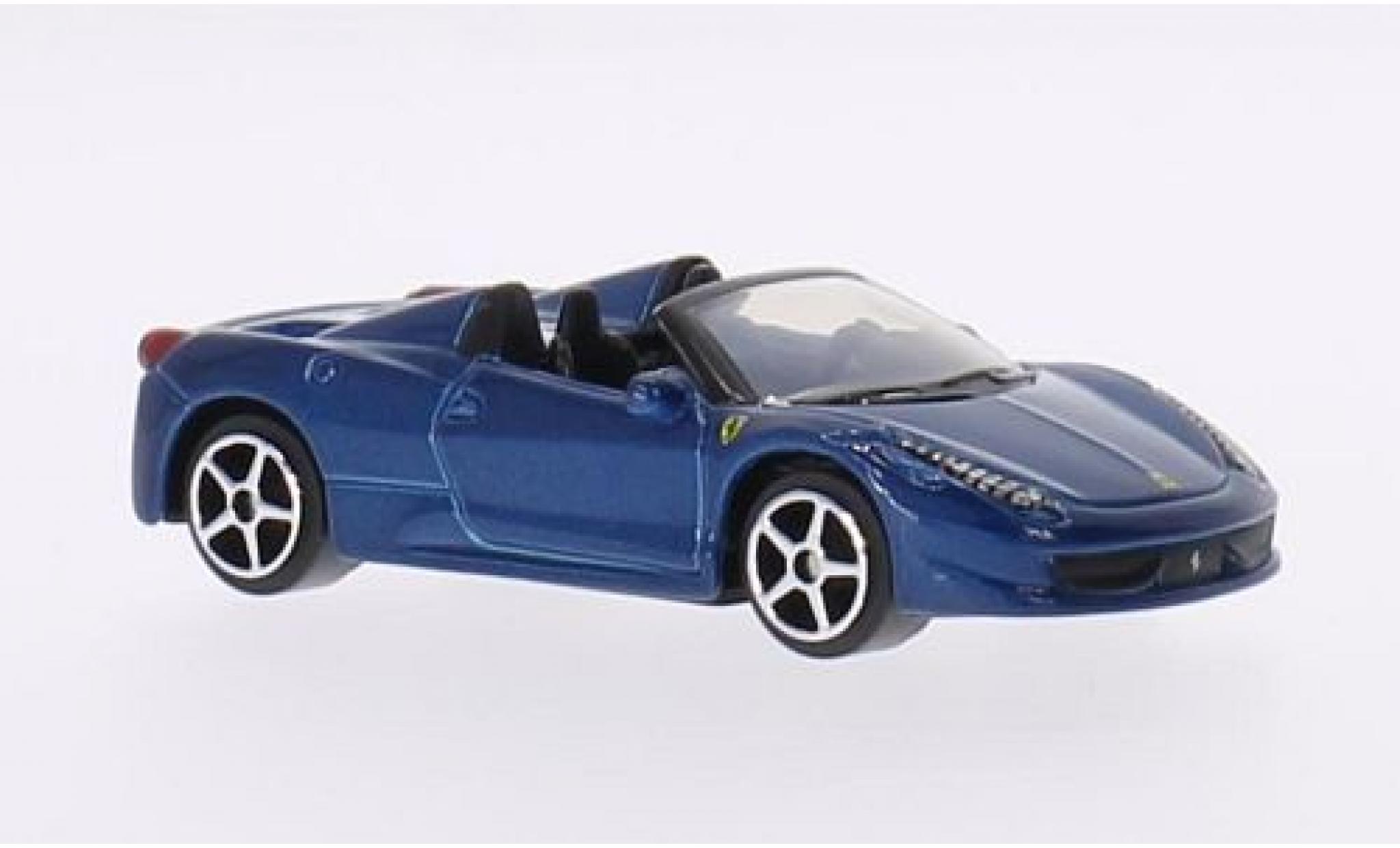 Ferrari 458 1/64 Burago Spider metallico blu modellino in miniatura