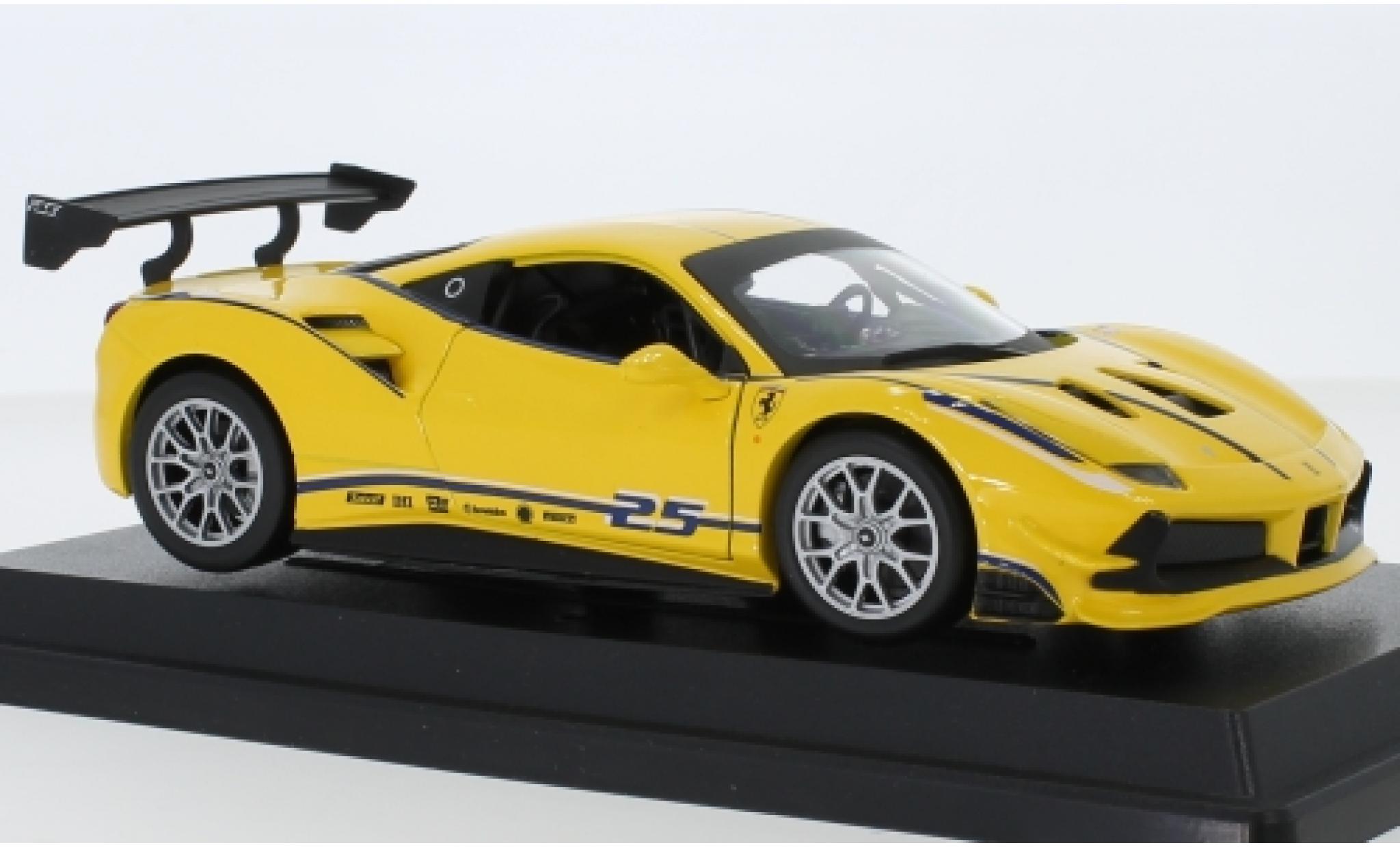 Ferrari 488 1/24 Burago Challenge giallo No.25 modellino in miniatura