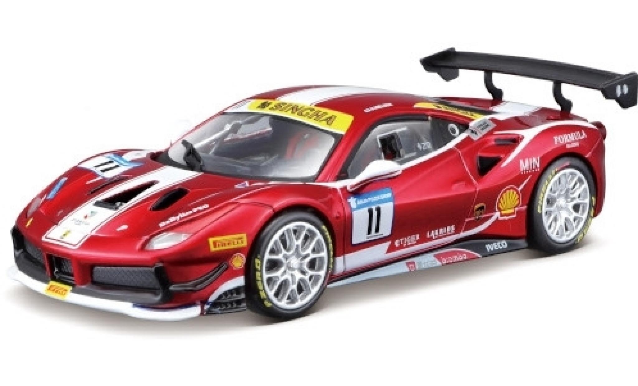 Ferrari 488 1/24 Burago Challenge No.11 Formula Racing 2017 N.Nielsen modellino in miniatura