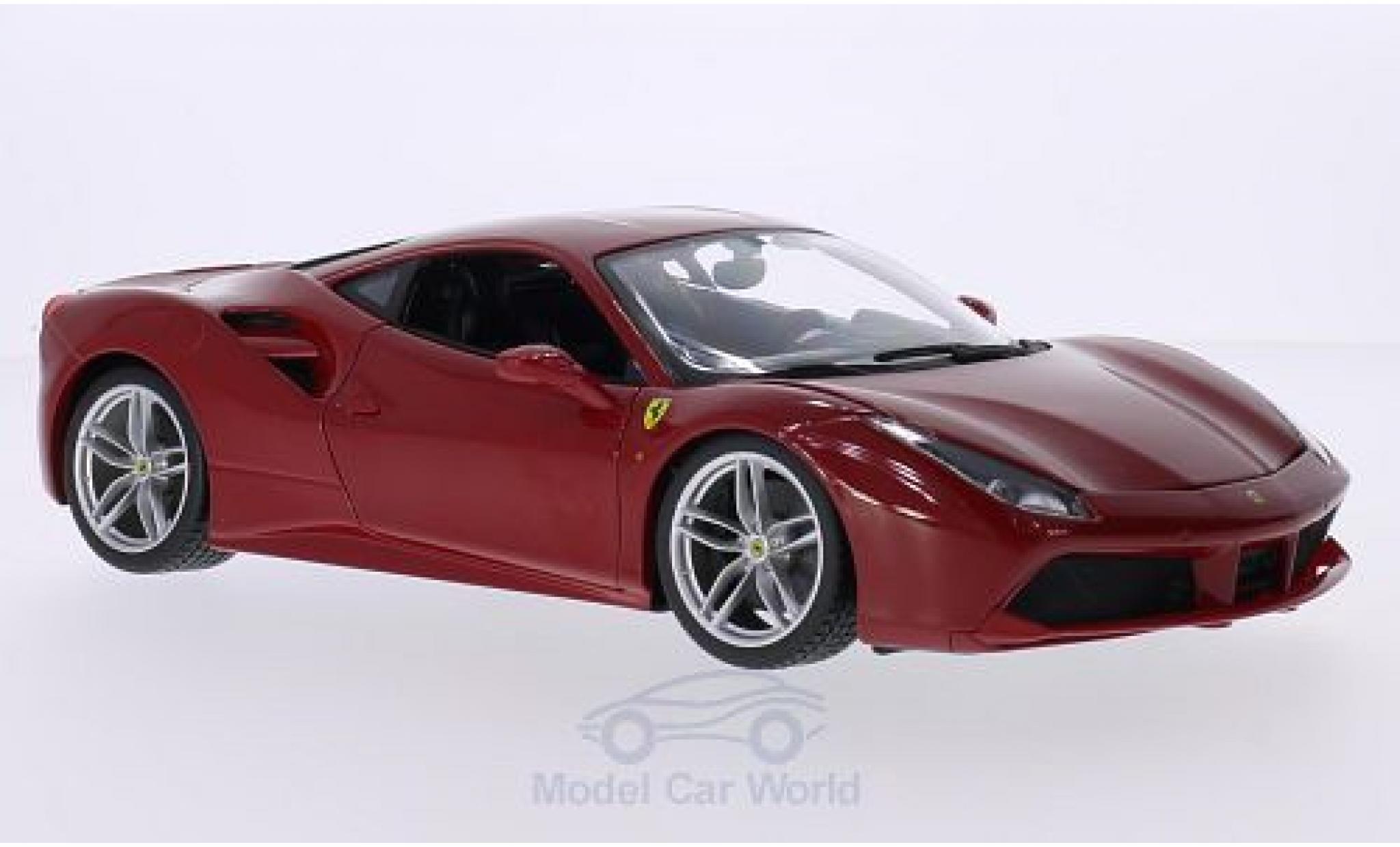 Ferrari 488 1/18 Burago GTB rosso 2015 modellino in miniatura