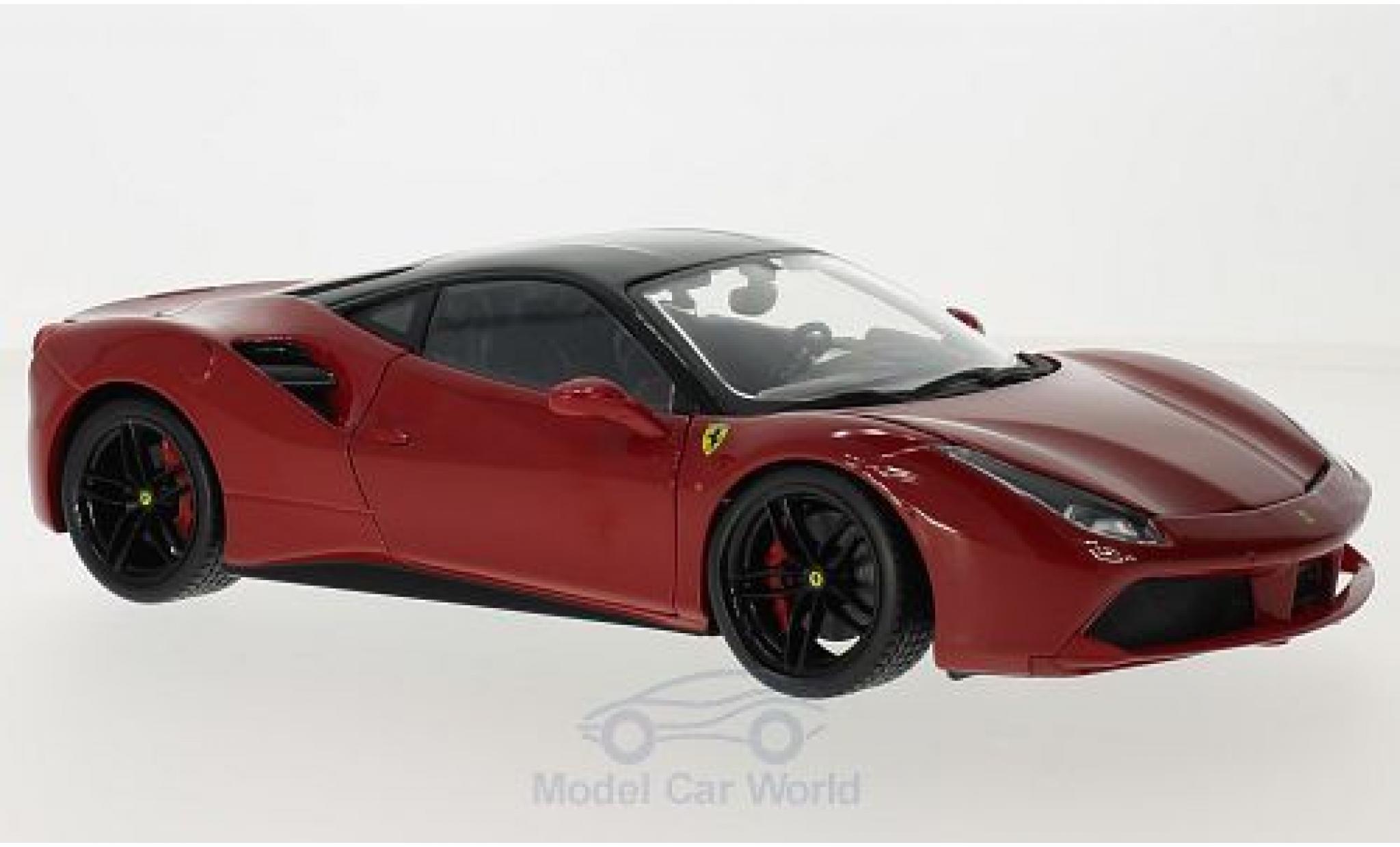 Ferrari 488 1/18 Burago GTB rosso/nero modellino in miniatura