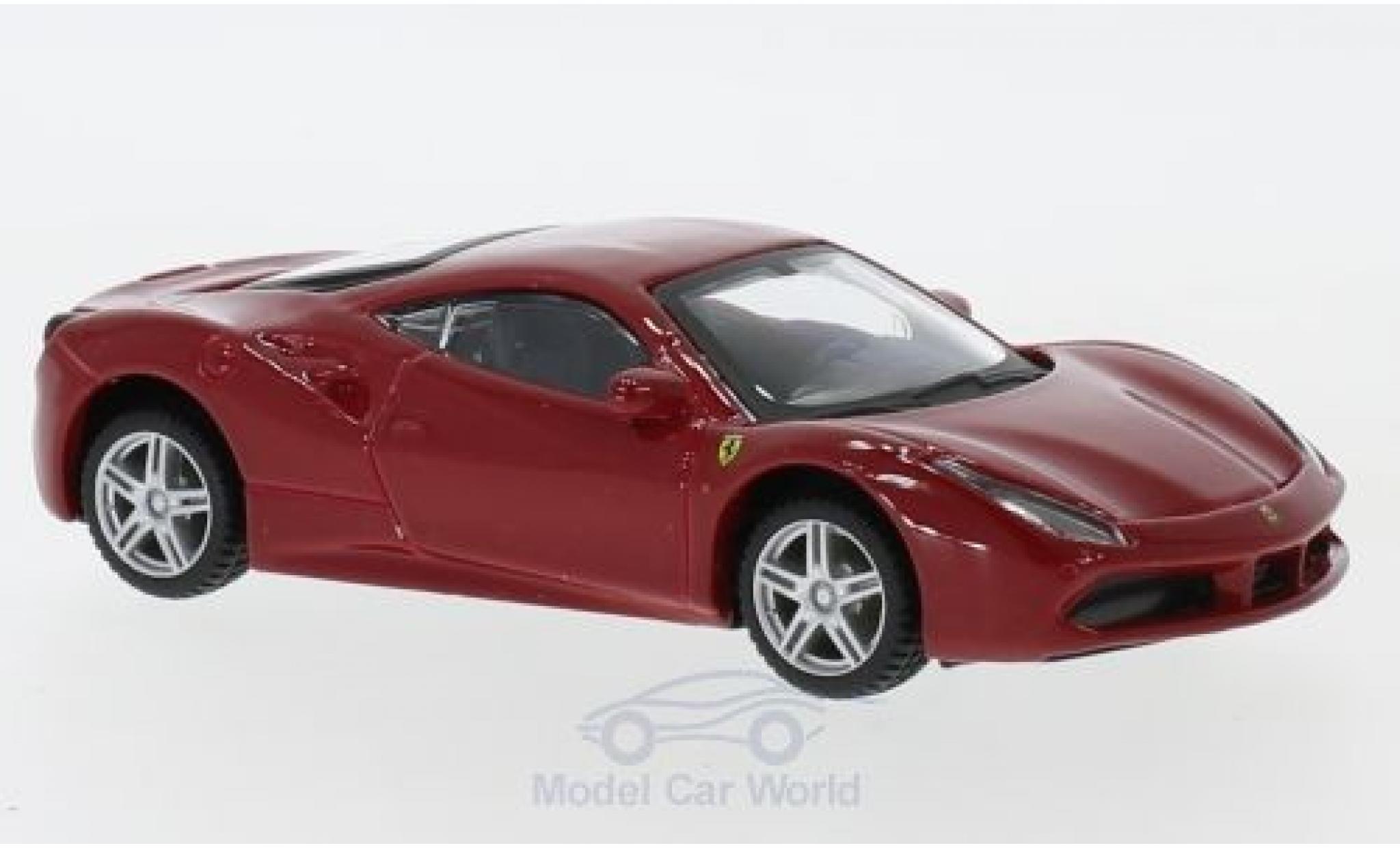 Ferrari 488 1/43 Burago GTB rosso/bianco pull-back modellino in miniatura