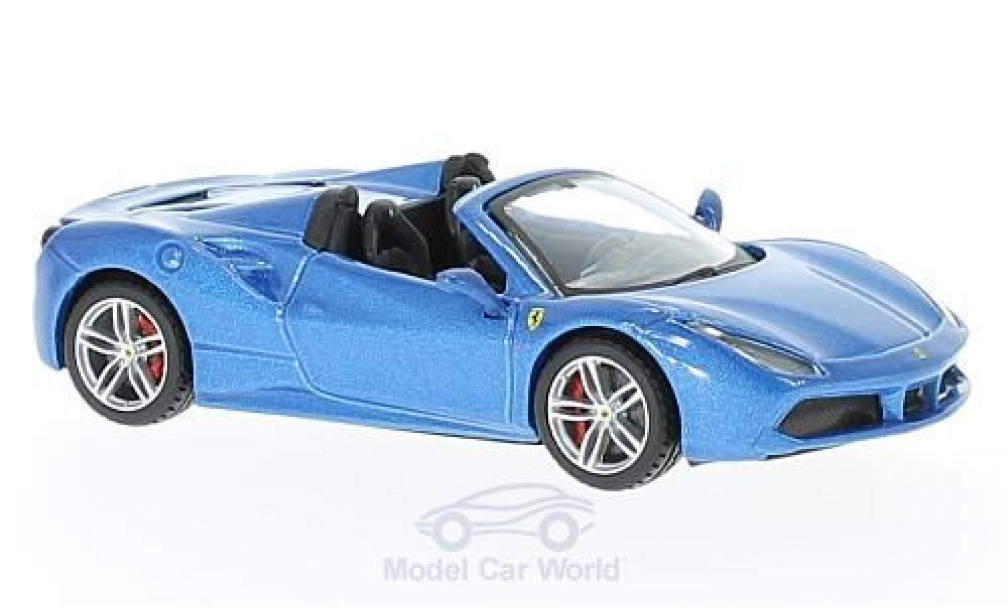 Ferrari 488 1/43 Burago Spider metallico blu 2016 modellino in miniatura
