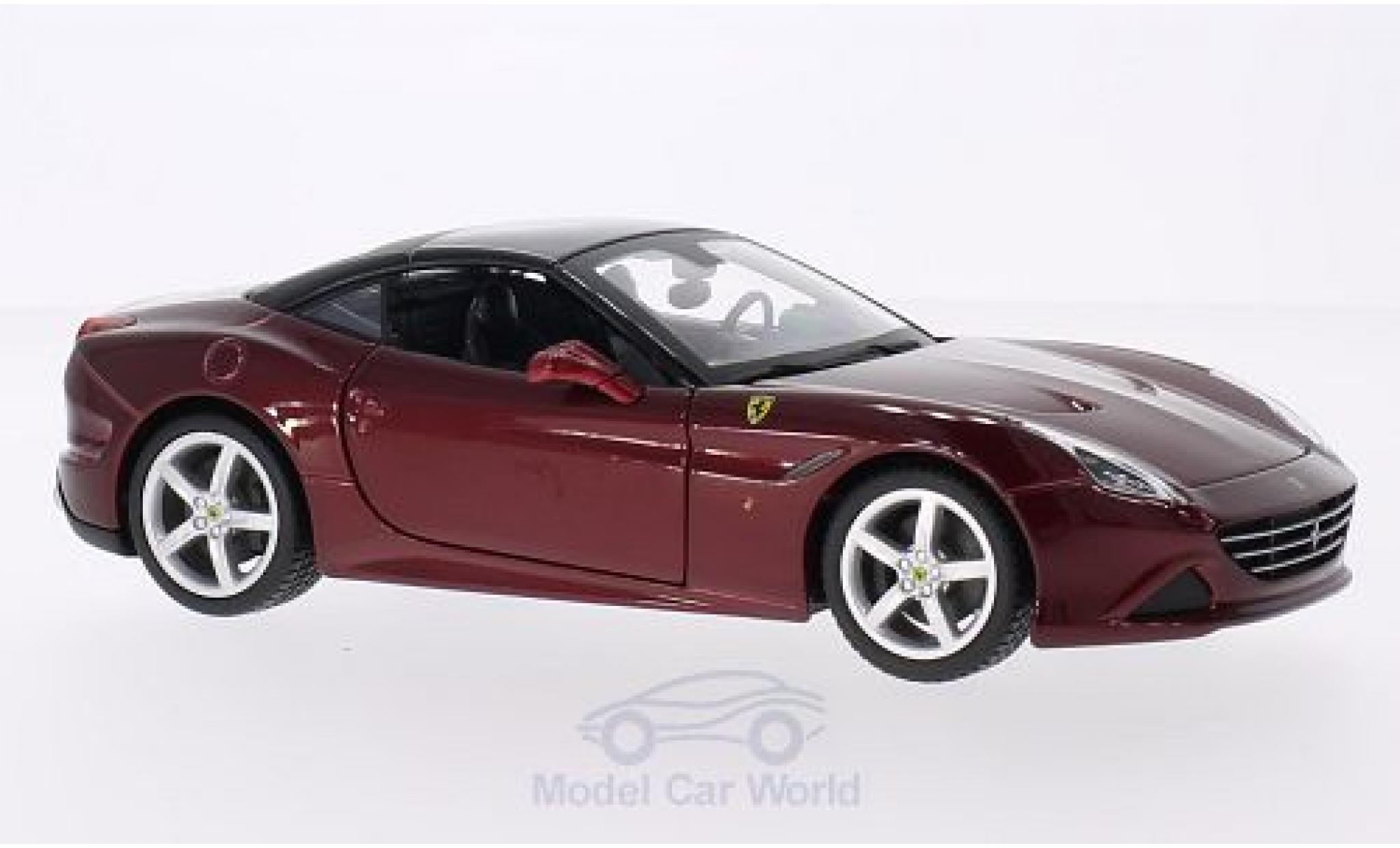 Ferrari California 1/24 Burago T metallico rosso/nero 2014 modellino in miniatura
